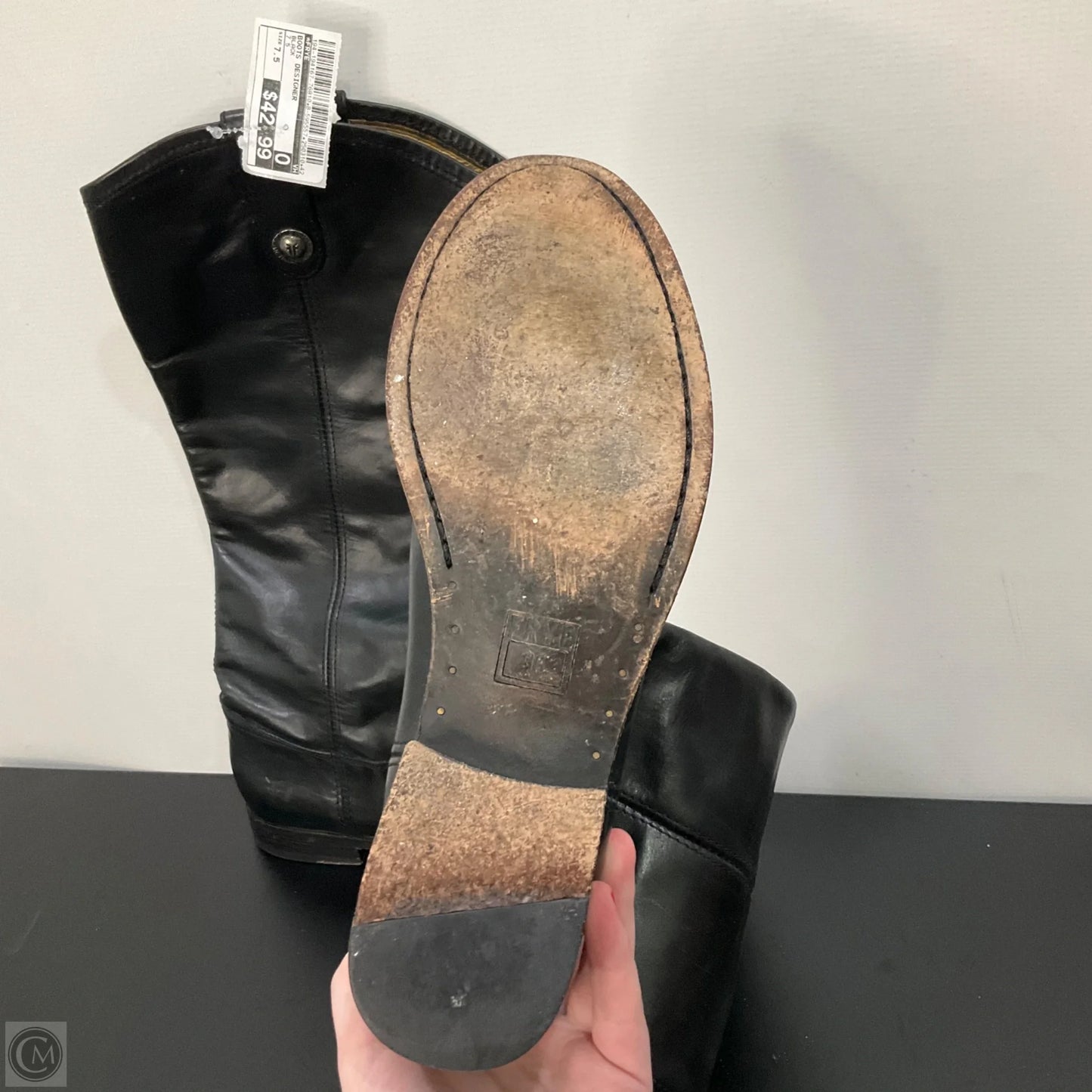 Boots Designer By Frye In Black, Size: 7.5
