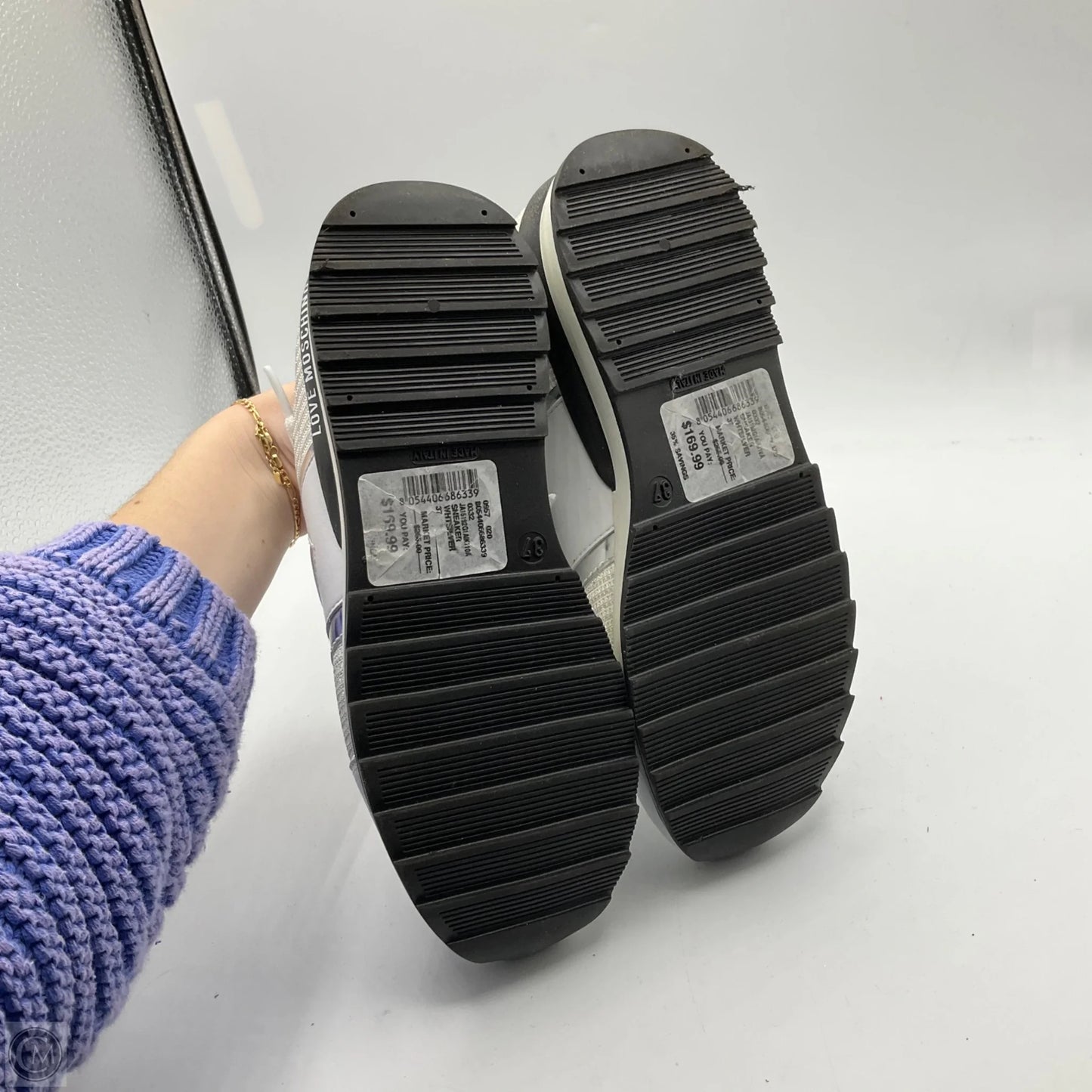 Shoes Athletic By Love Moschino In White, Size: 6.5