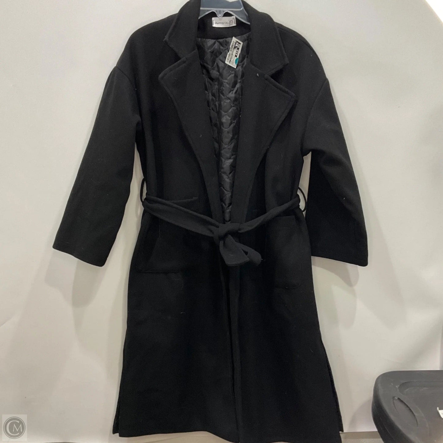 Coat Peacoat By Clothes Mentor In Black, Size: L