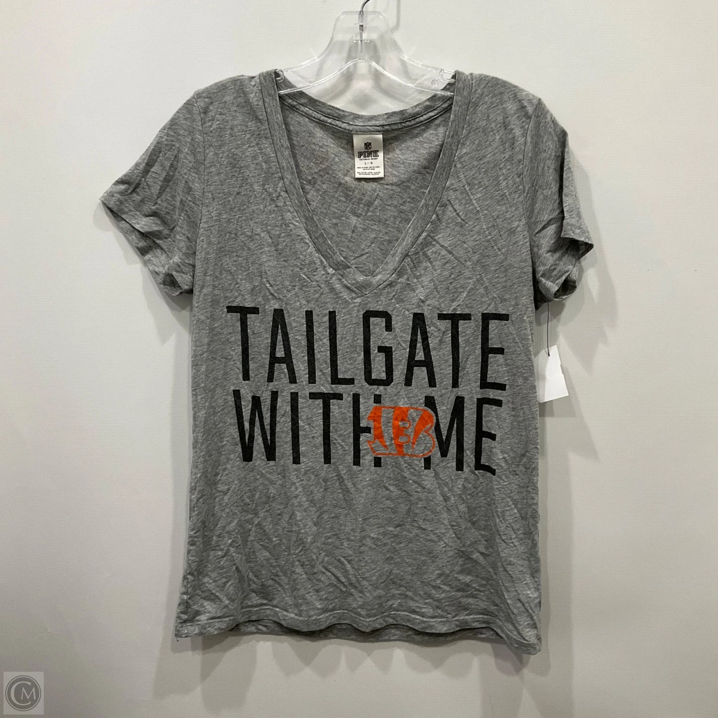 Top Short Sleeve By Nfl In Grey, Size: L