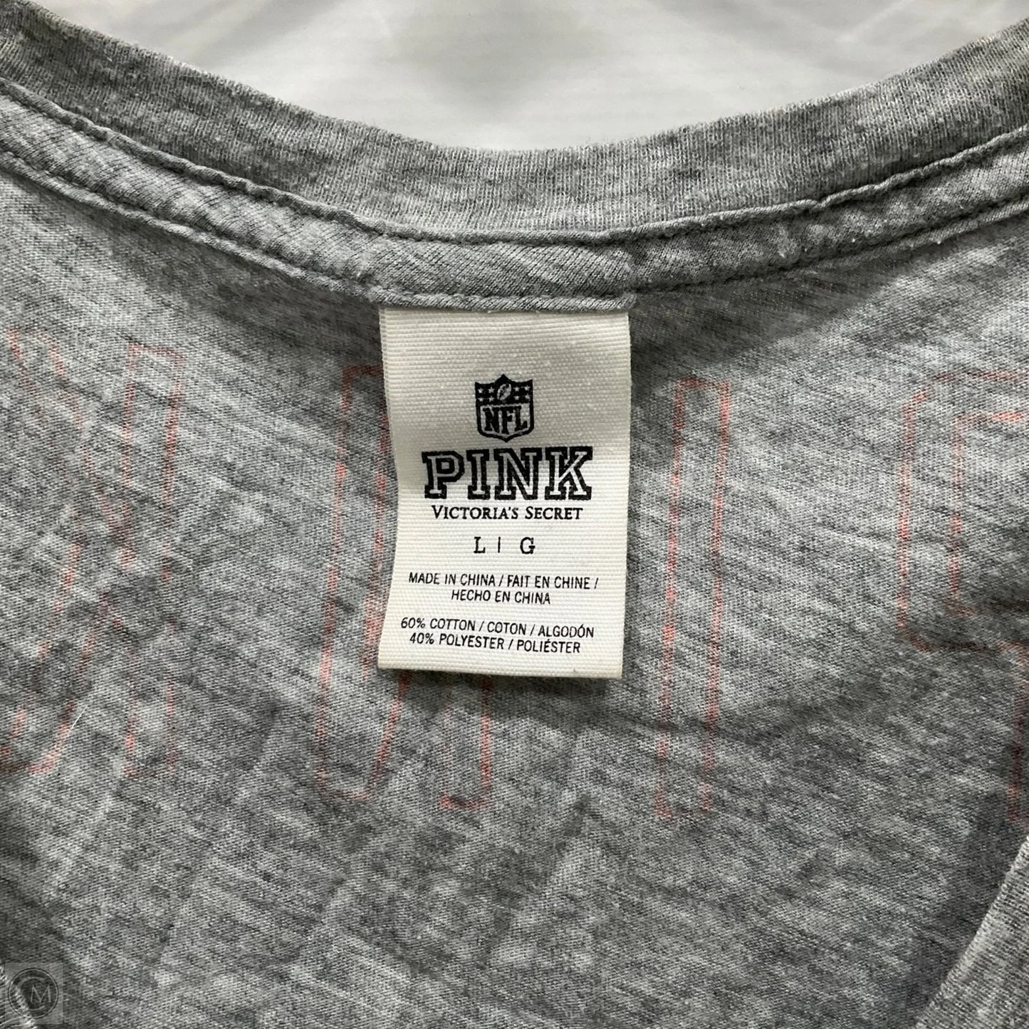 Top Short Sleeve By Nfl In Grey, Size: L