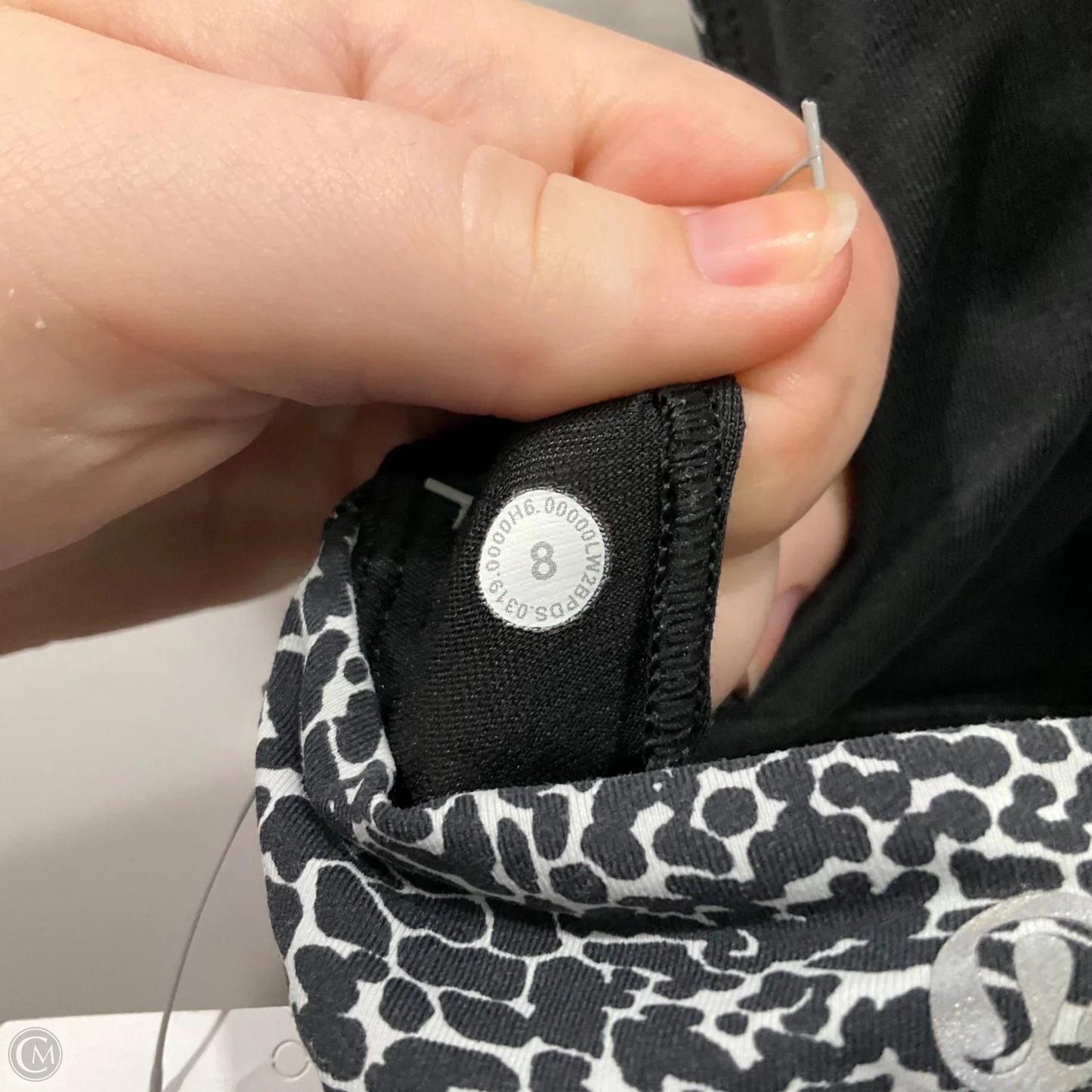 Athletic Bra By Lululemon In Black & White, Size: 8
