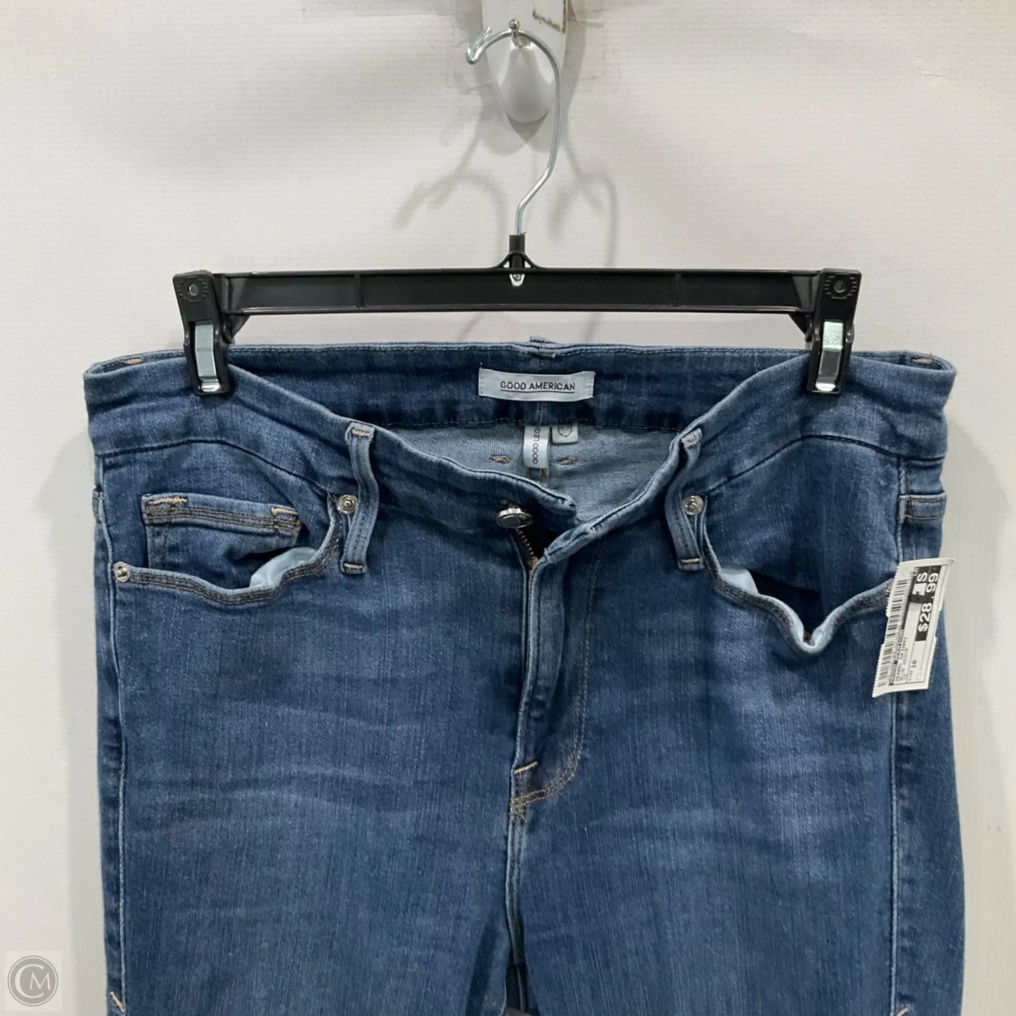 Jeans Skinny By Good American In Blue Denim, Size: 10