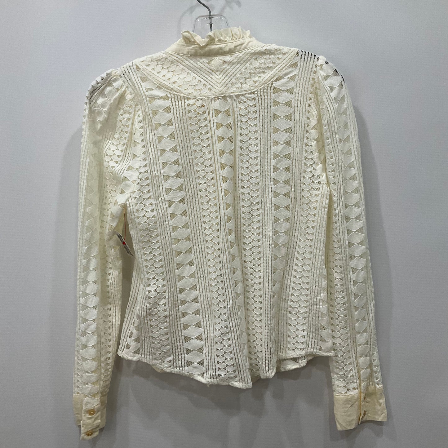 Top Long Sleeve By Anthropologie In White, Size: M