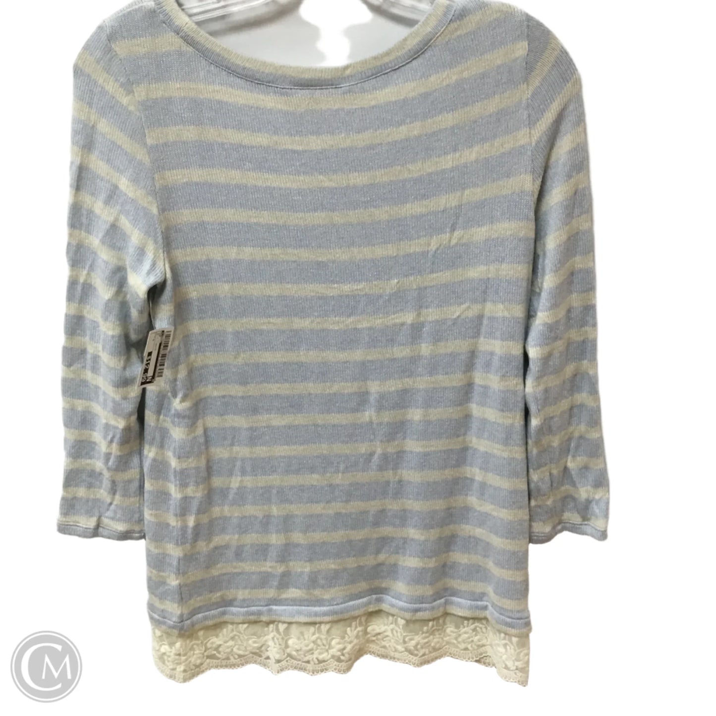 Top Long Sleeve By Loft In Blue & White, Size: S