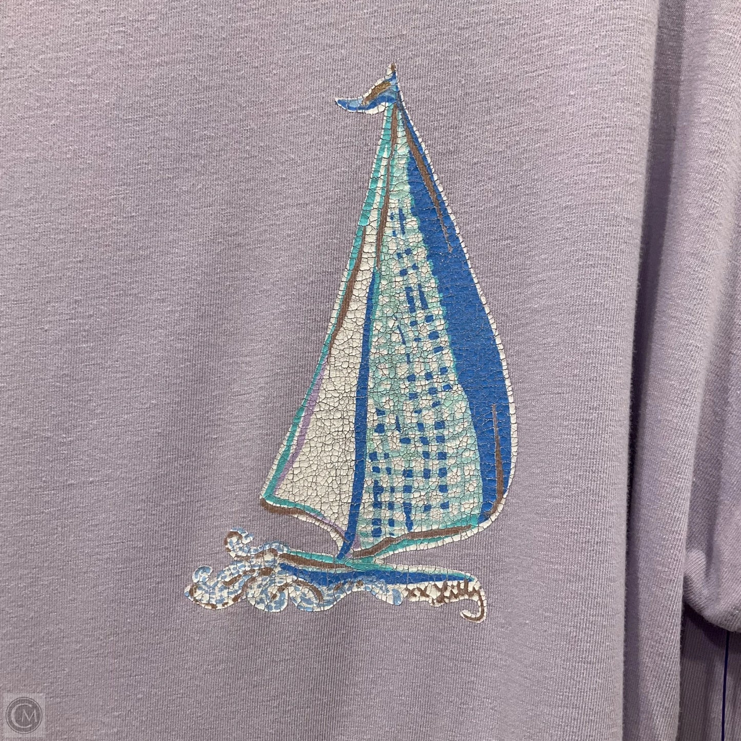 Top Long Sleeve Designer By Lilly Pulitzer In Grey & Purple, Size: S