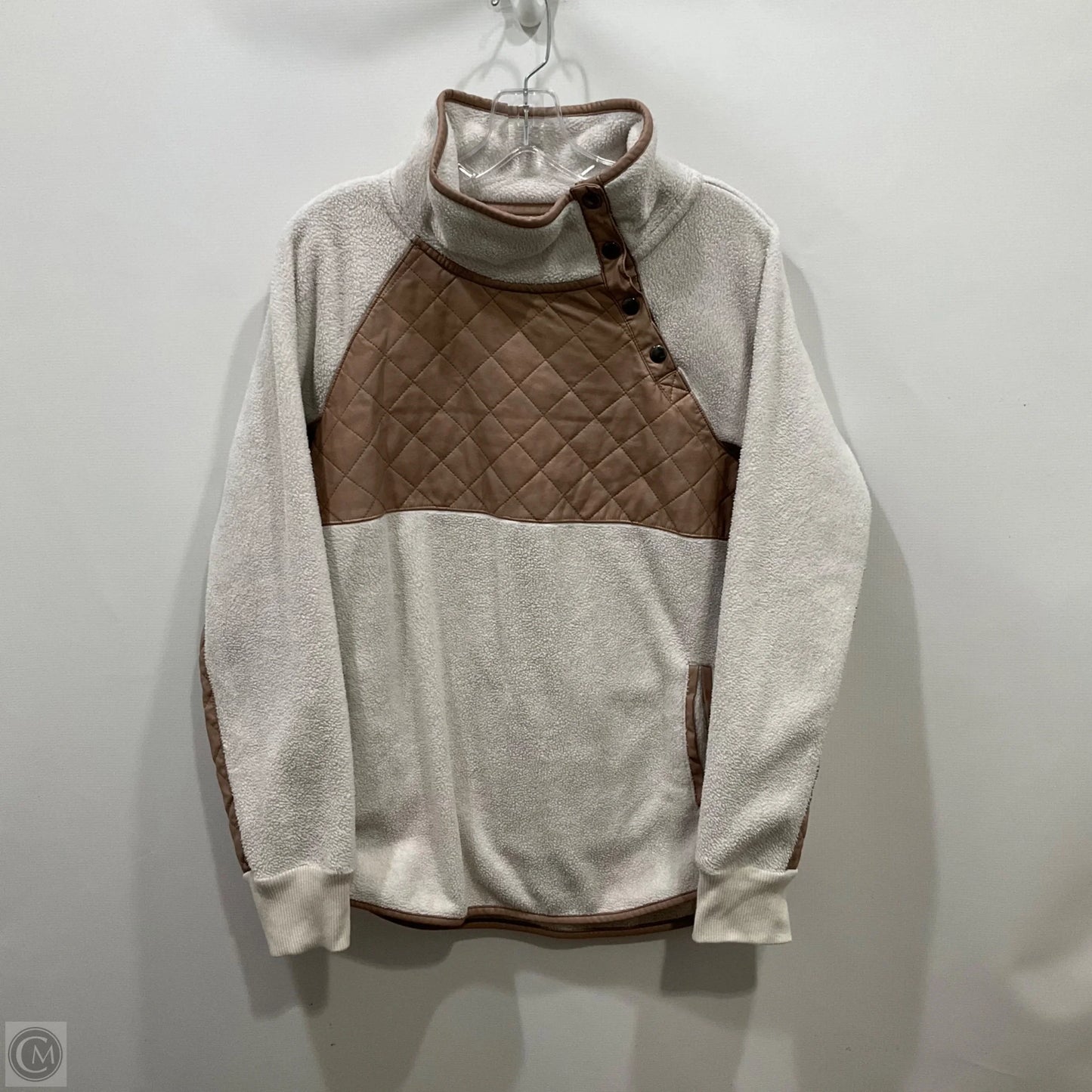 Jacket Fleece By Abercrombie And Fitch In Cream, Size: M