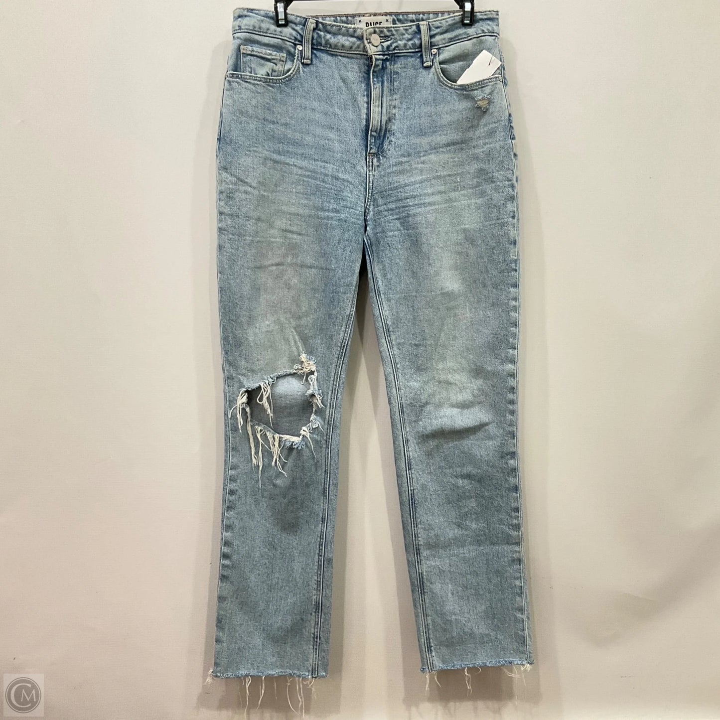 Jeans Straight By Paige In Blue Denim, Size: 8