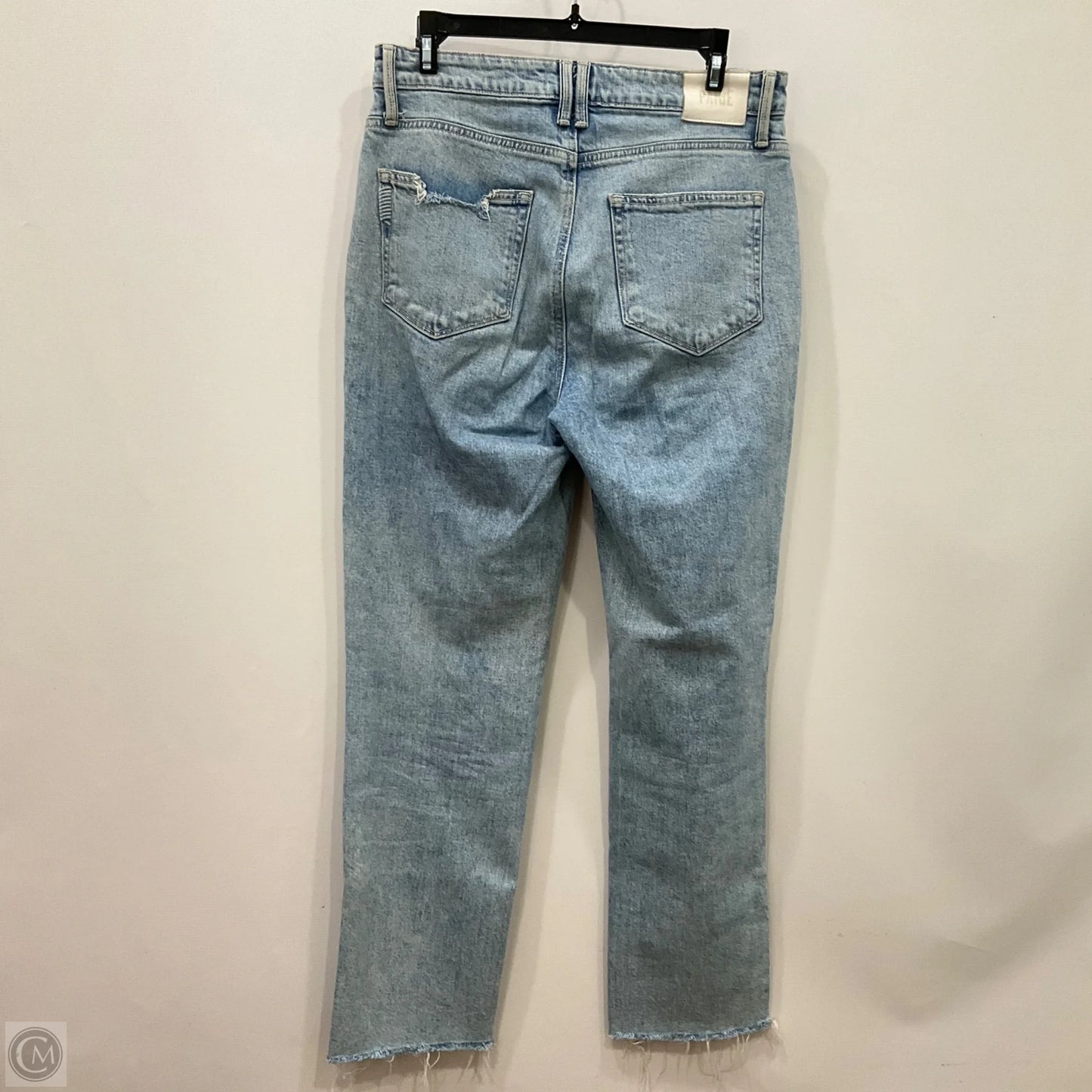 Jeans Straight By Paige In Blue Denim, Size: 8