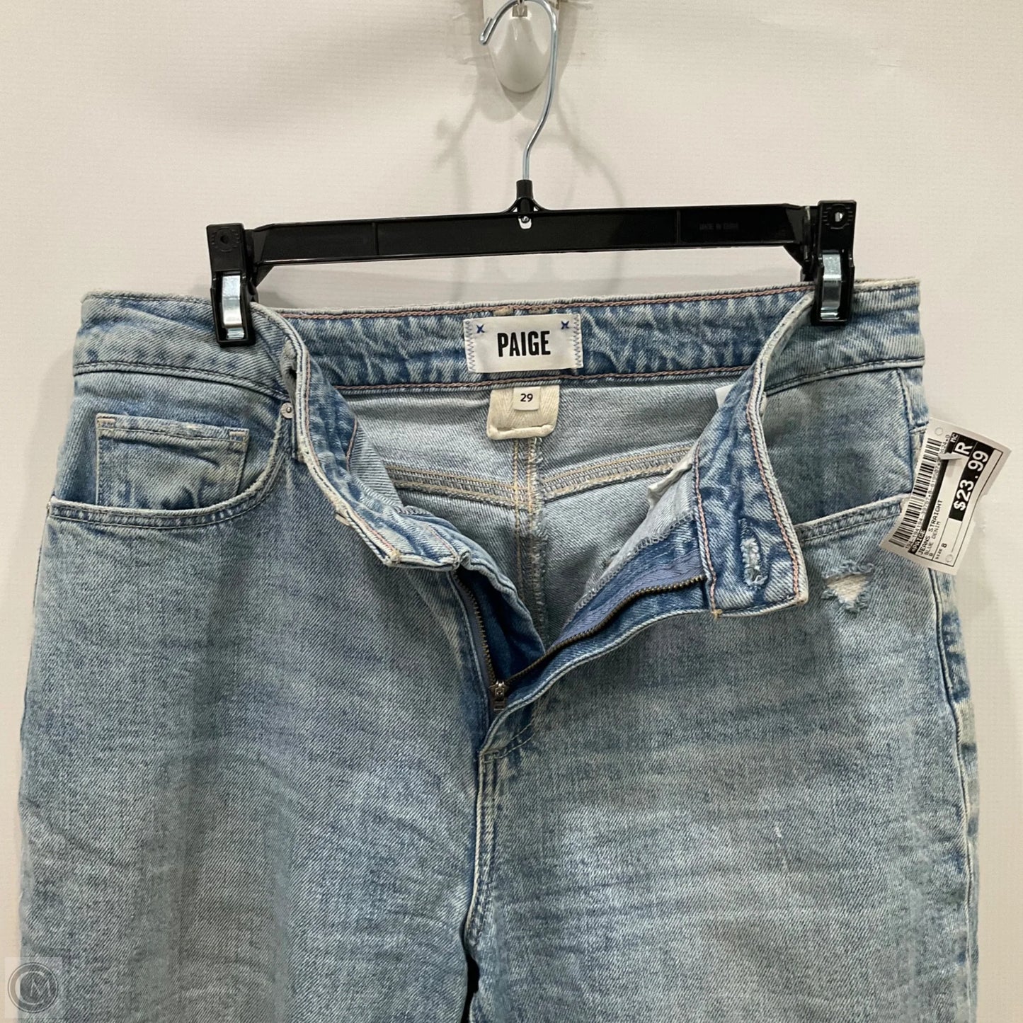 Jeans Straight By Paige In Blue Denim, Size: 8