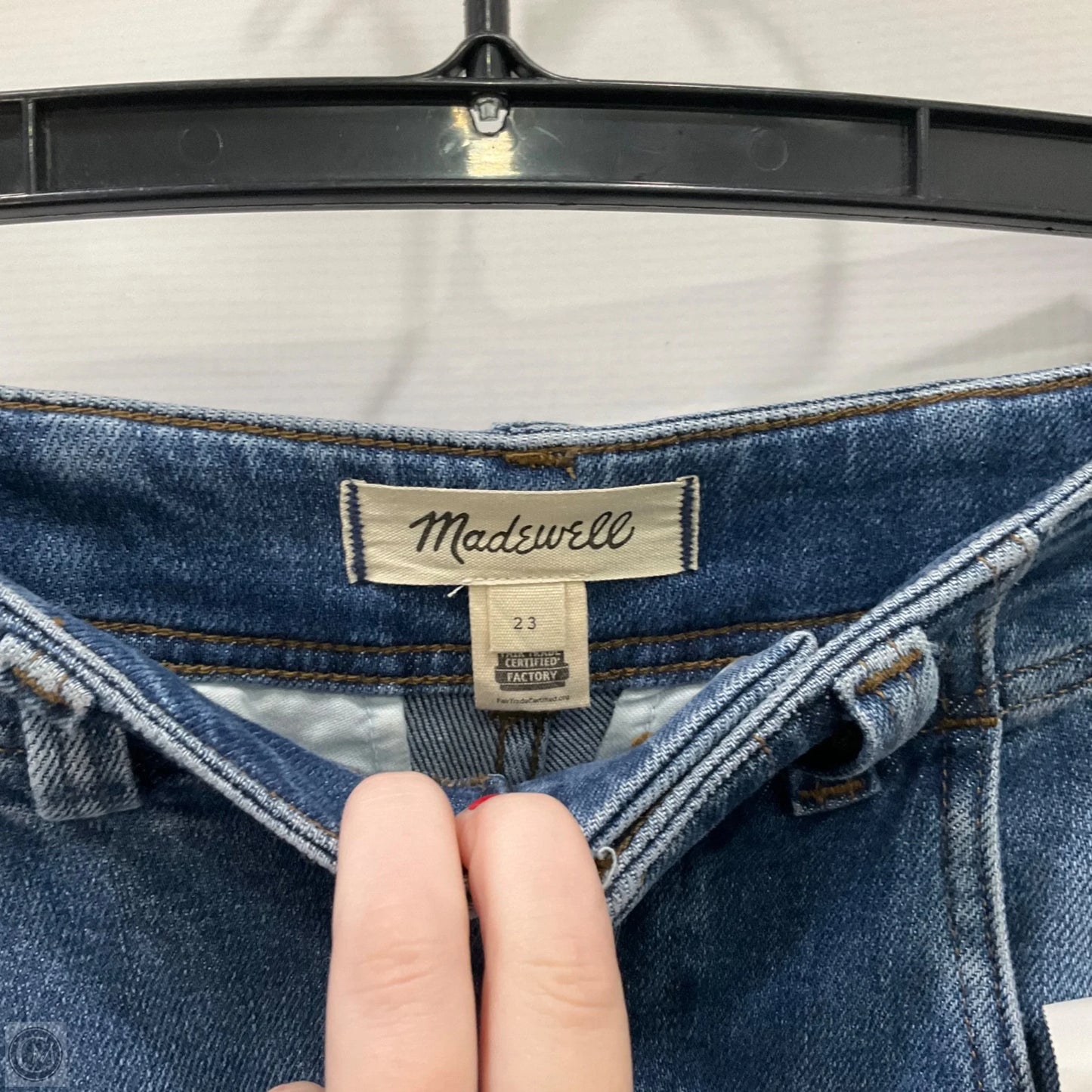 Jeans Straight By Madewell In Blue Denim, Size: 0