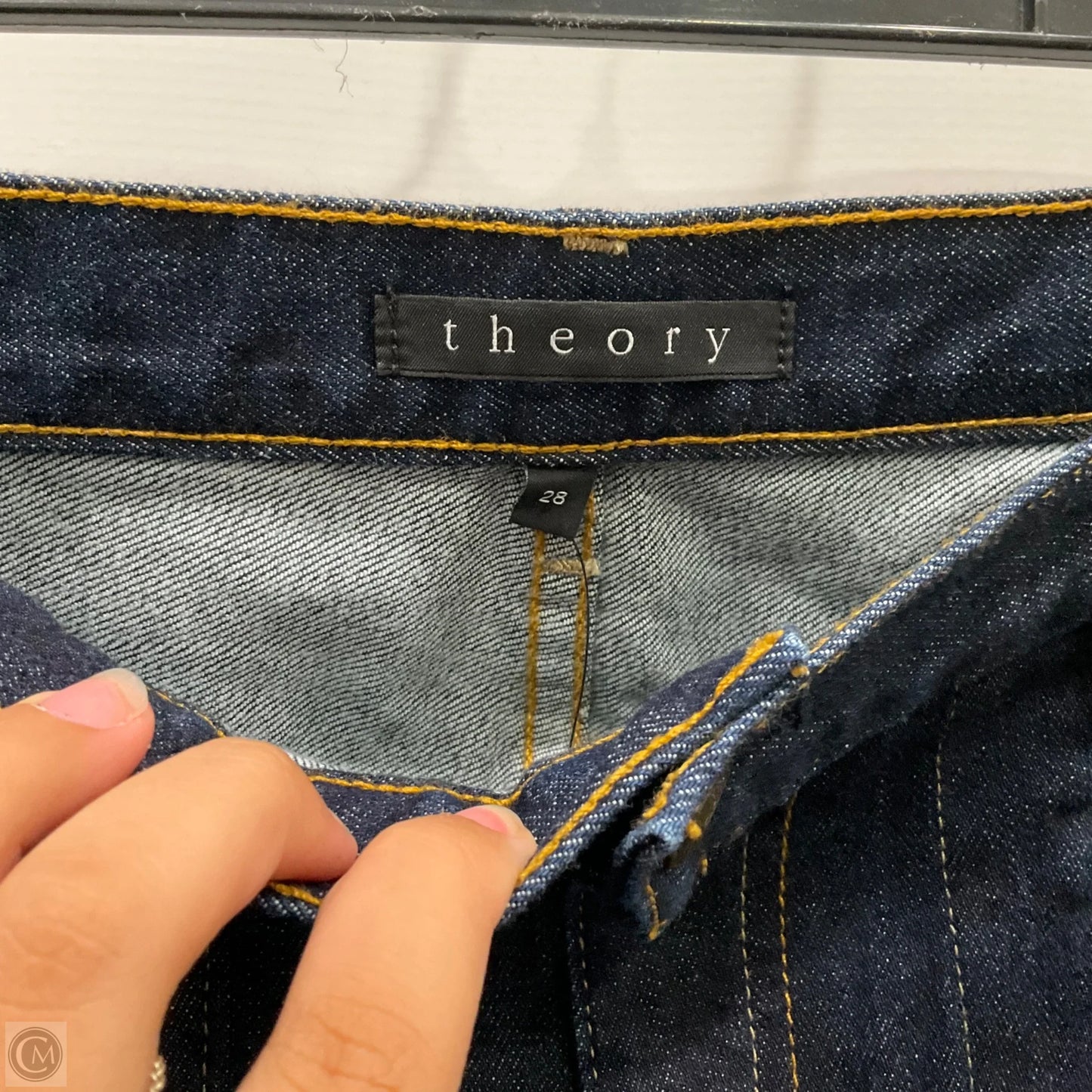 Jeans Cropped By Theory In Blue Denim, Size: 6
