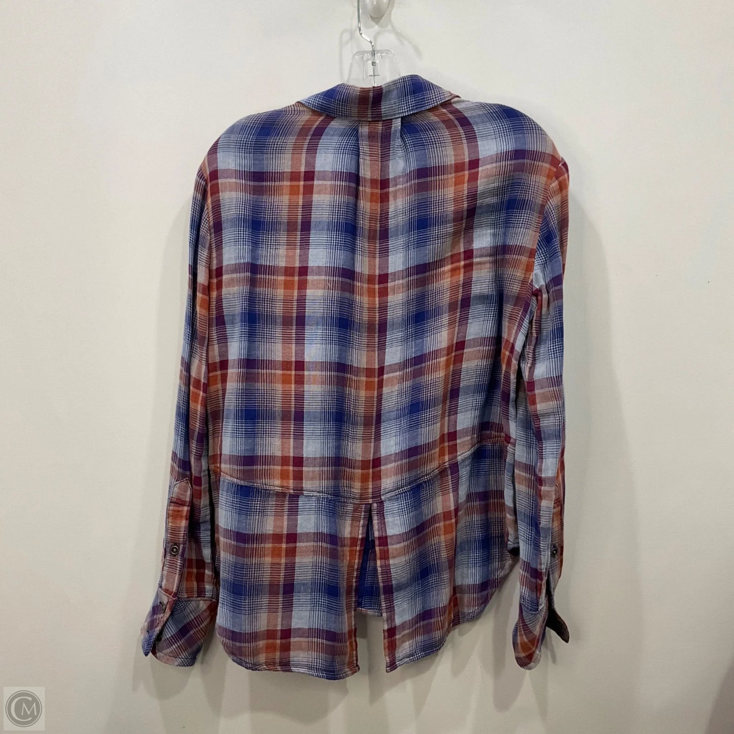 Top Long Sleeve By Cloth & Stone In Plaid Pattern, Size: S