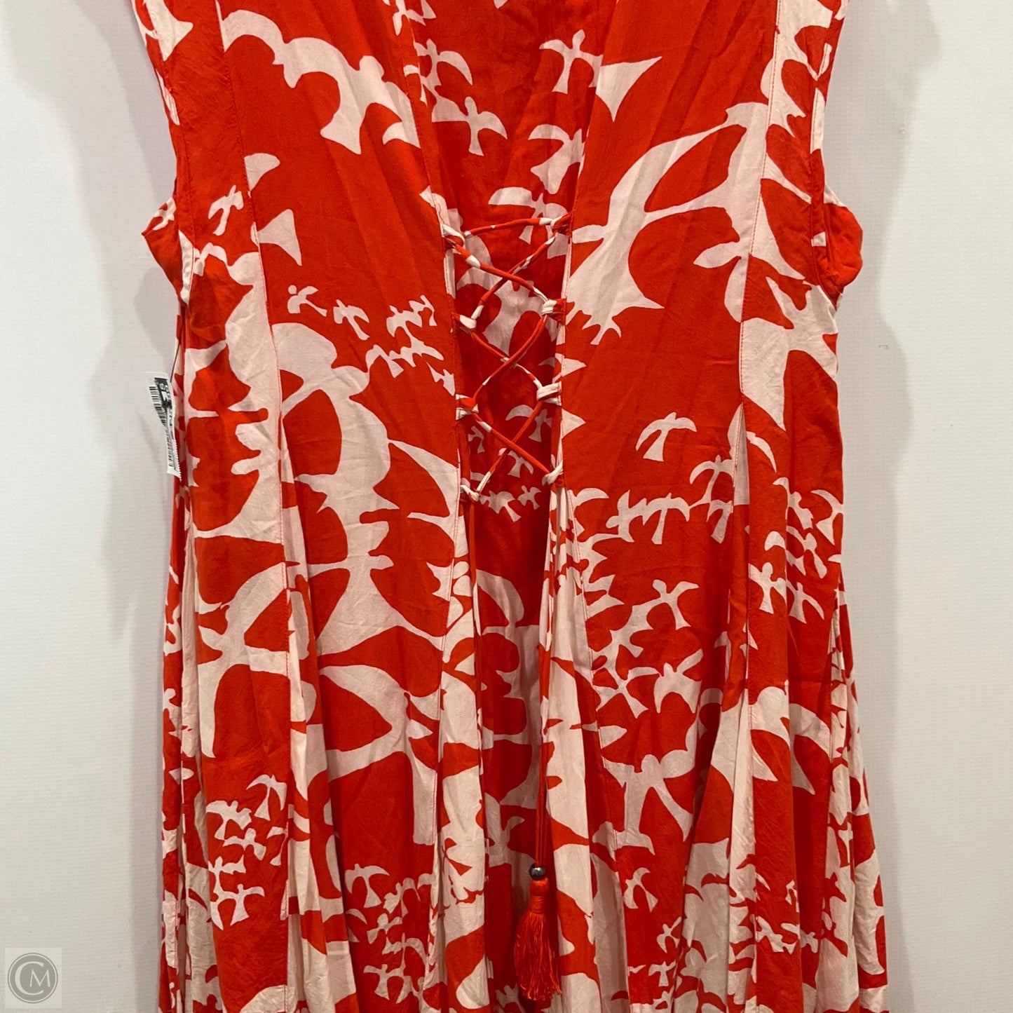 Dress Casual Midi By Maeve In Orange & White, Size: M