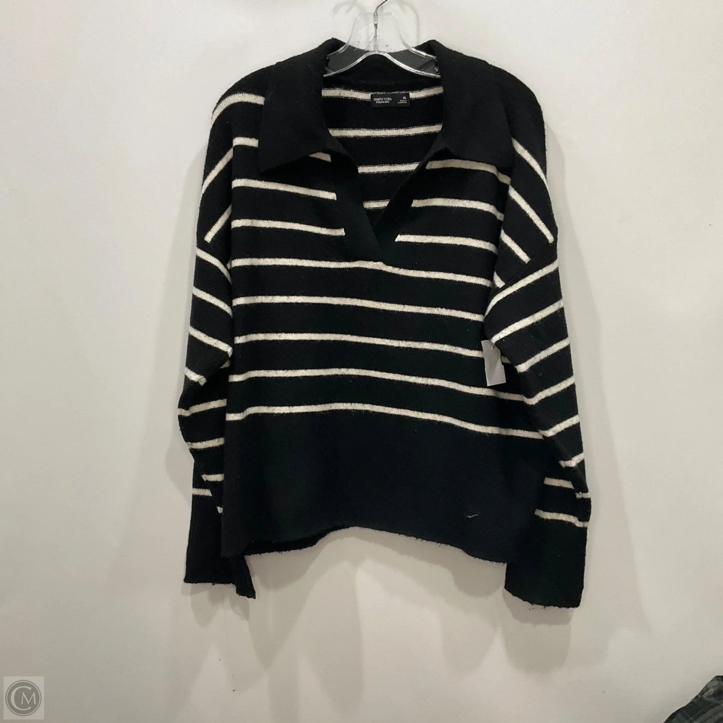 Top Long Sleeve By Simply Vera In Black, Size: Xl