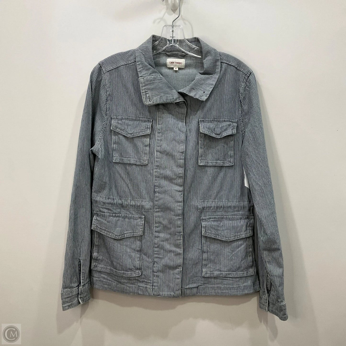 Jacket Denim By Driftwood In Striped Pattern, Size: S