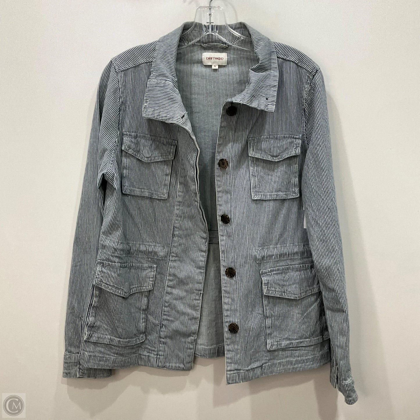 Jacket Denim By Driftwood In Striped Pattern, Size: S
