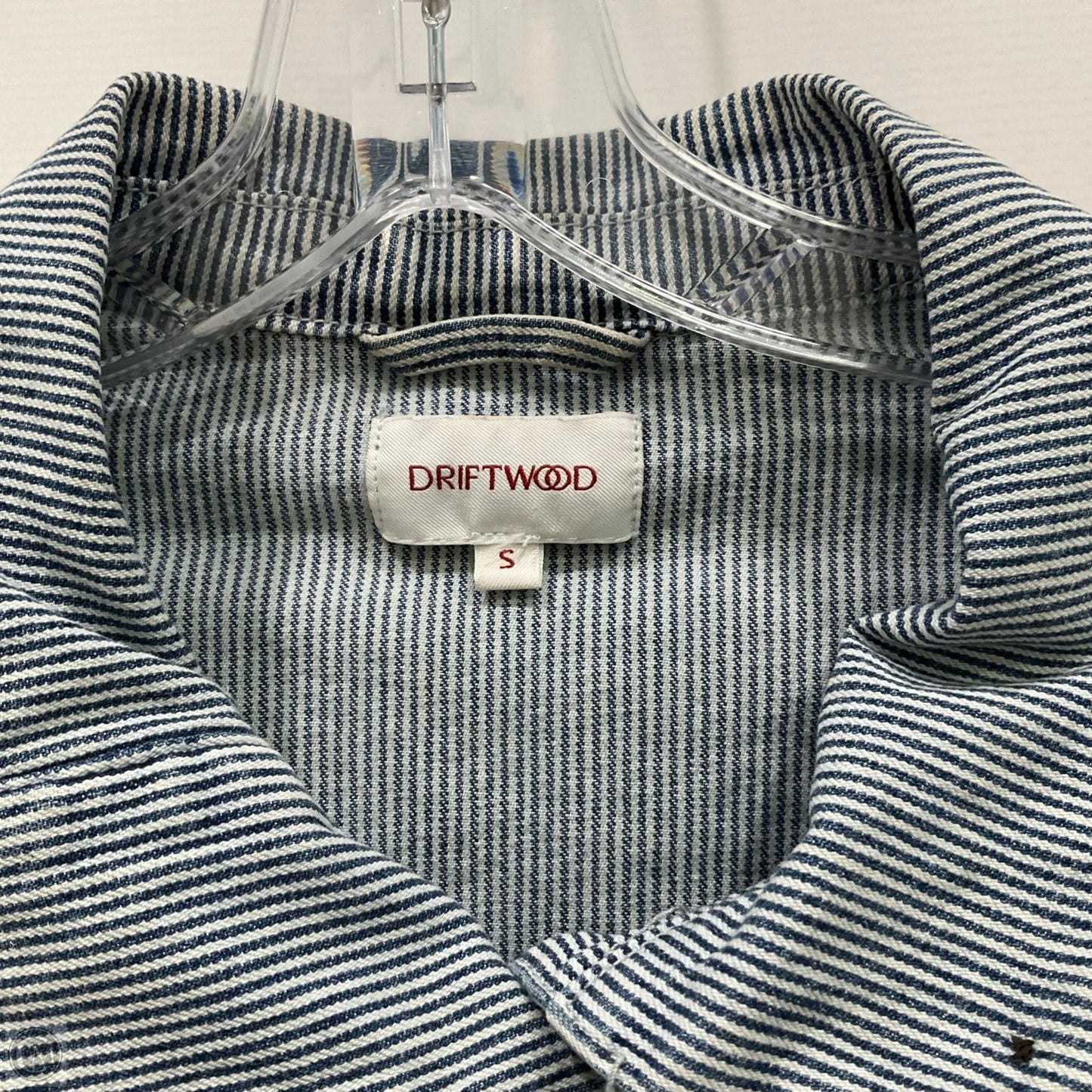 Jacket Denim By Driftwood In Striped Pattern, Size: S