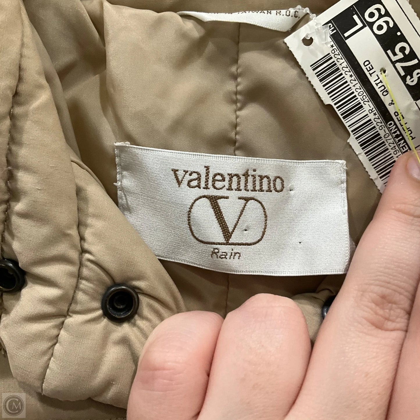 Coat Puffer & Quilted By Valentino In Tan, Size: 4