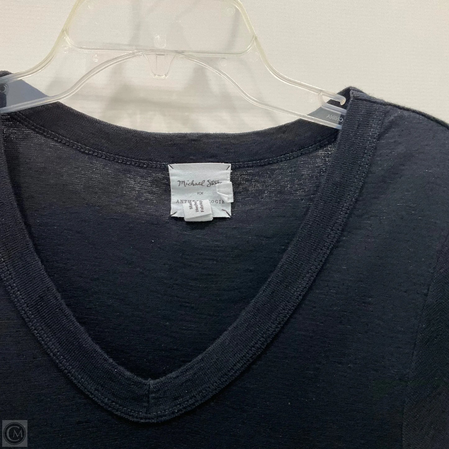 Top Short Sleeve Basic By Anthropologie In Black, Size: S