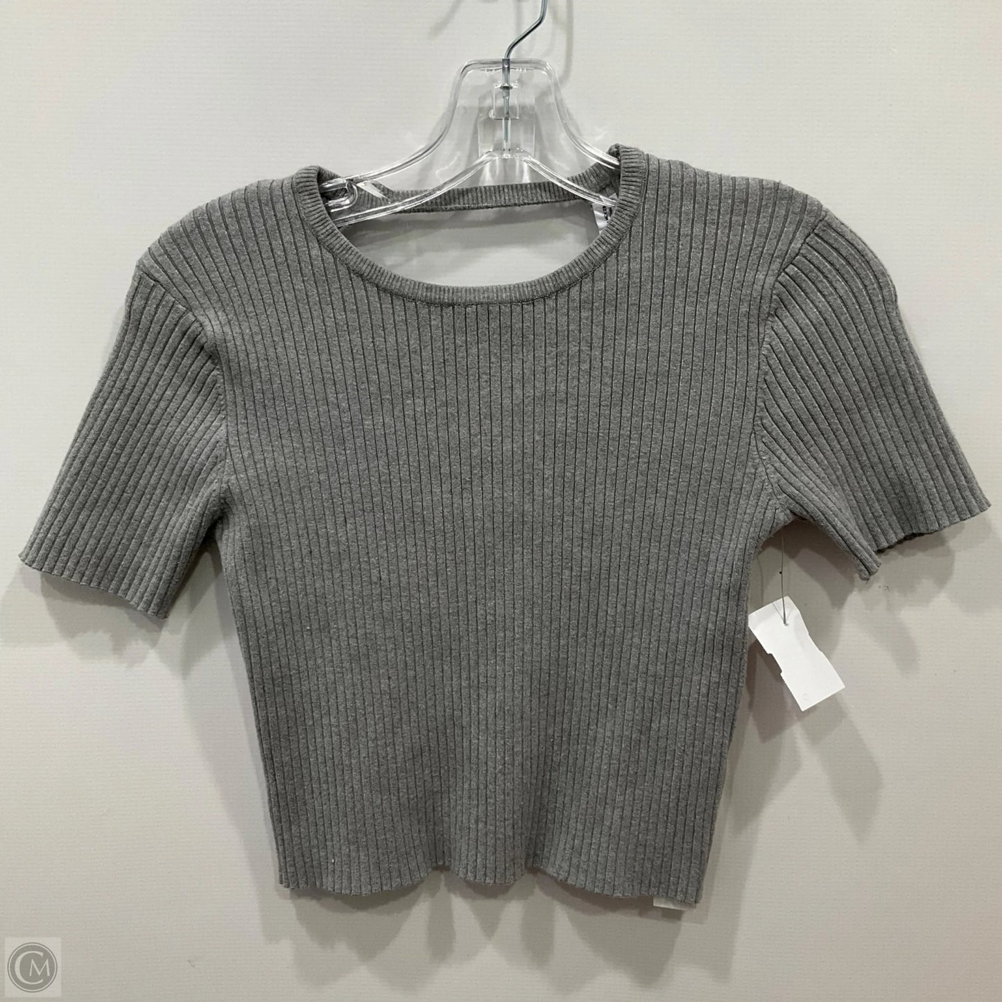Top Short Sleeve Basic By Zara In Grey, Size: M