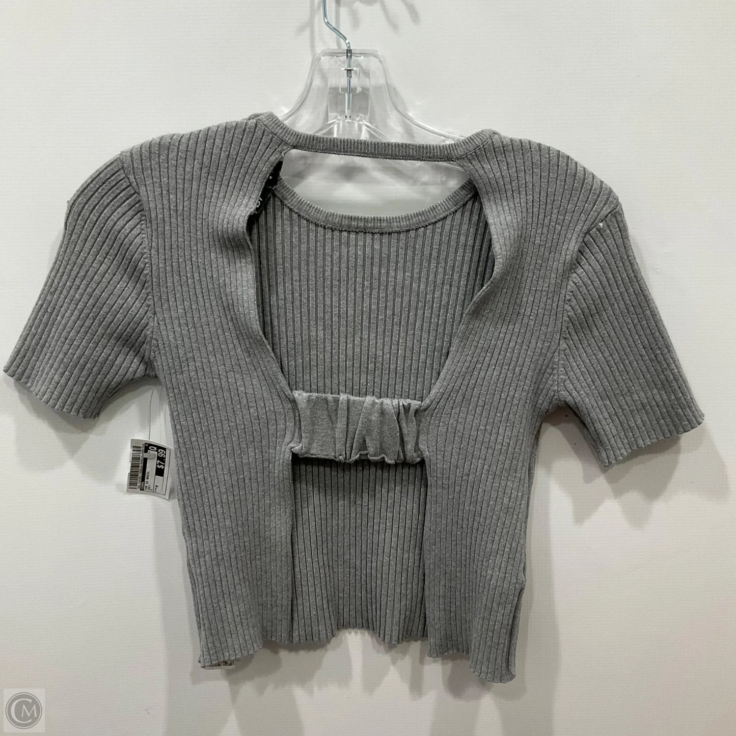 Top Short Sleeve Basic By Zara In Grey, Size: M