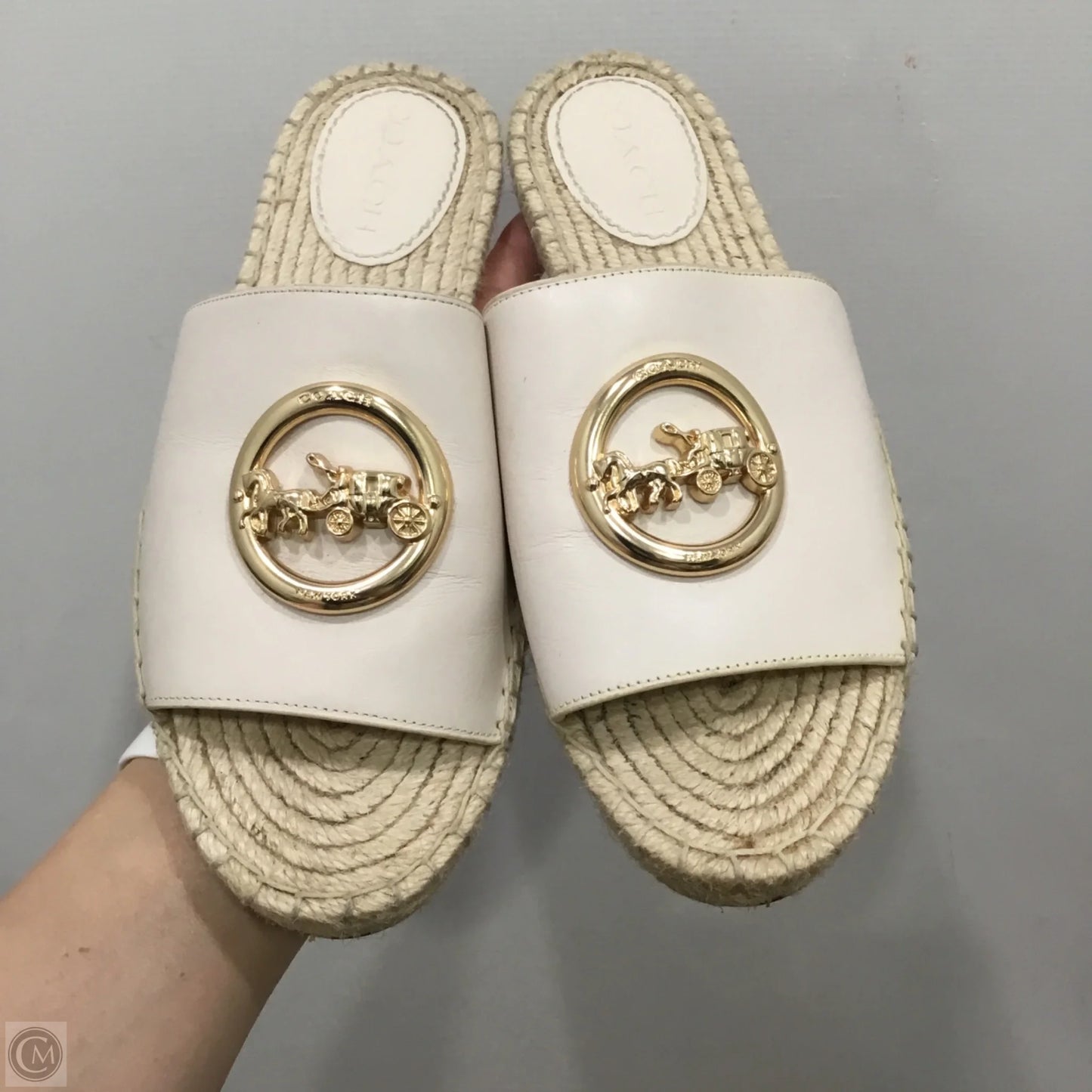 Sandals Designer By Coach In Cream, Size: 7