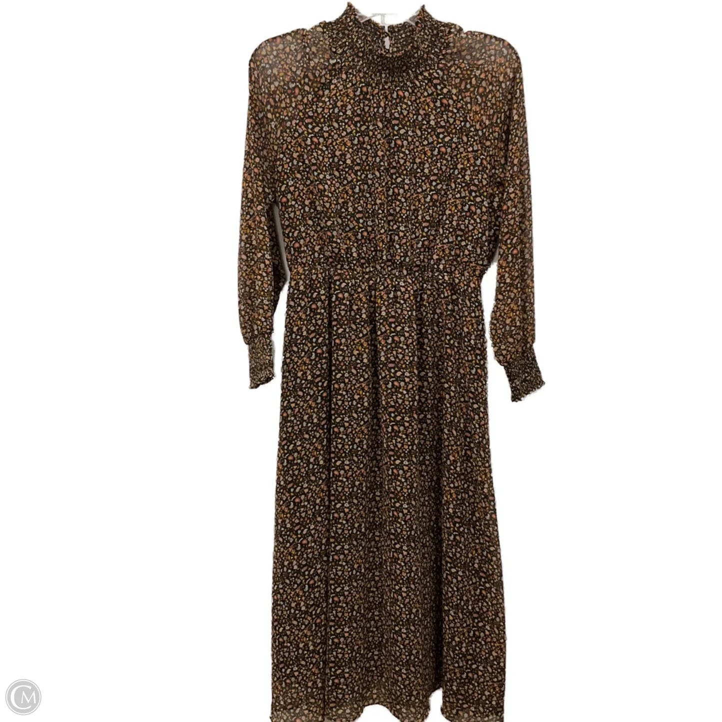 Dress Casual Midi By Madewell In Black & Orange, Size: S
