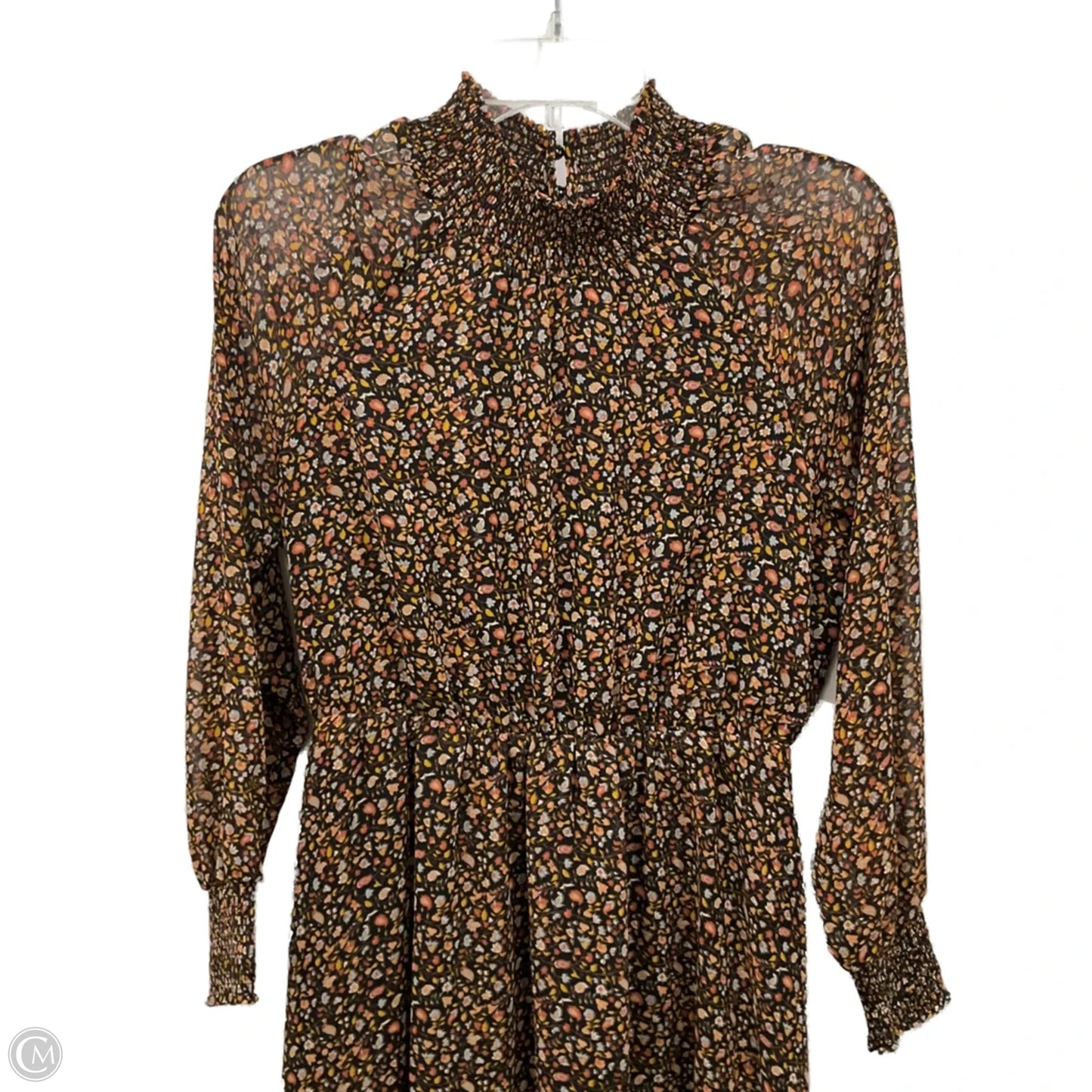 Dress Casual Midi By Madewell In Black & Orange, Size: S