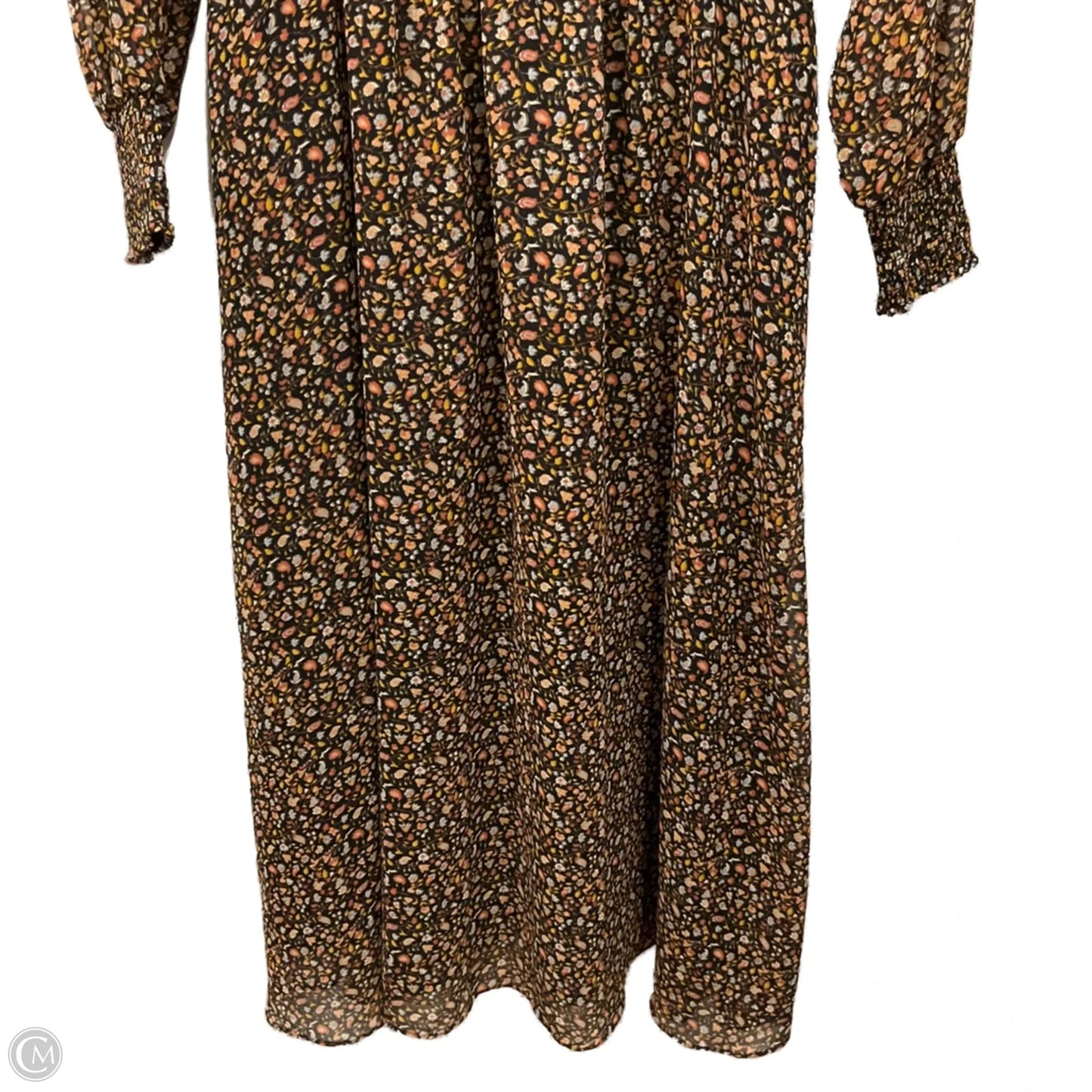 Dress Casual Midi By Madewell In Black & Orange, Size: S