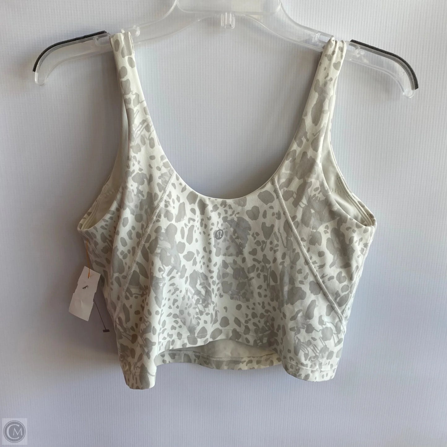 Athletic Bra By Lululemon In Grey & White, Size: 10