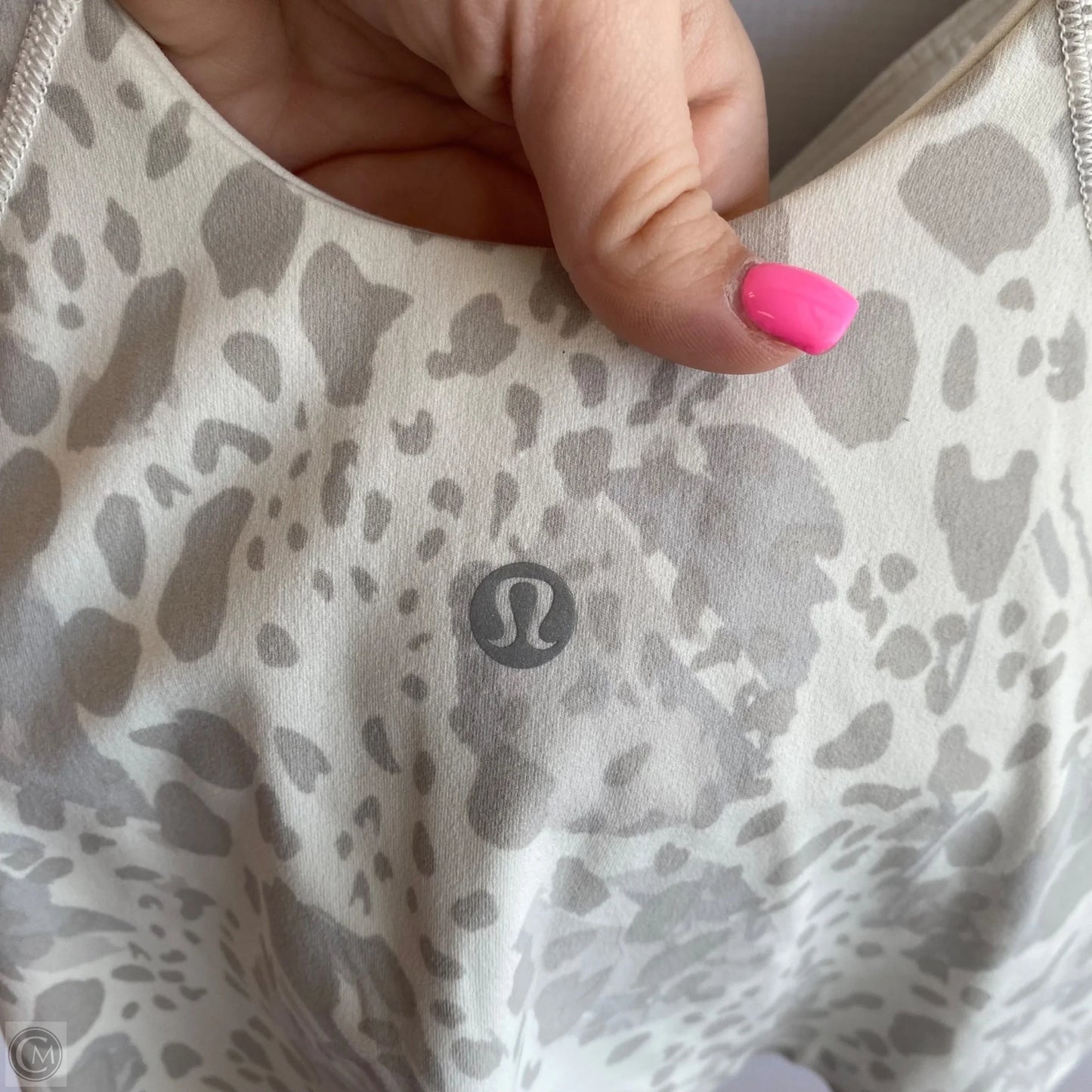 Athletic Bra By Lululemon In Grey & White, Size: 10