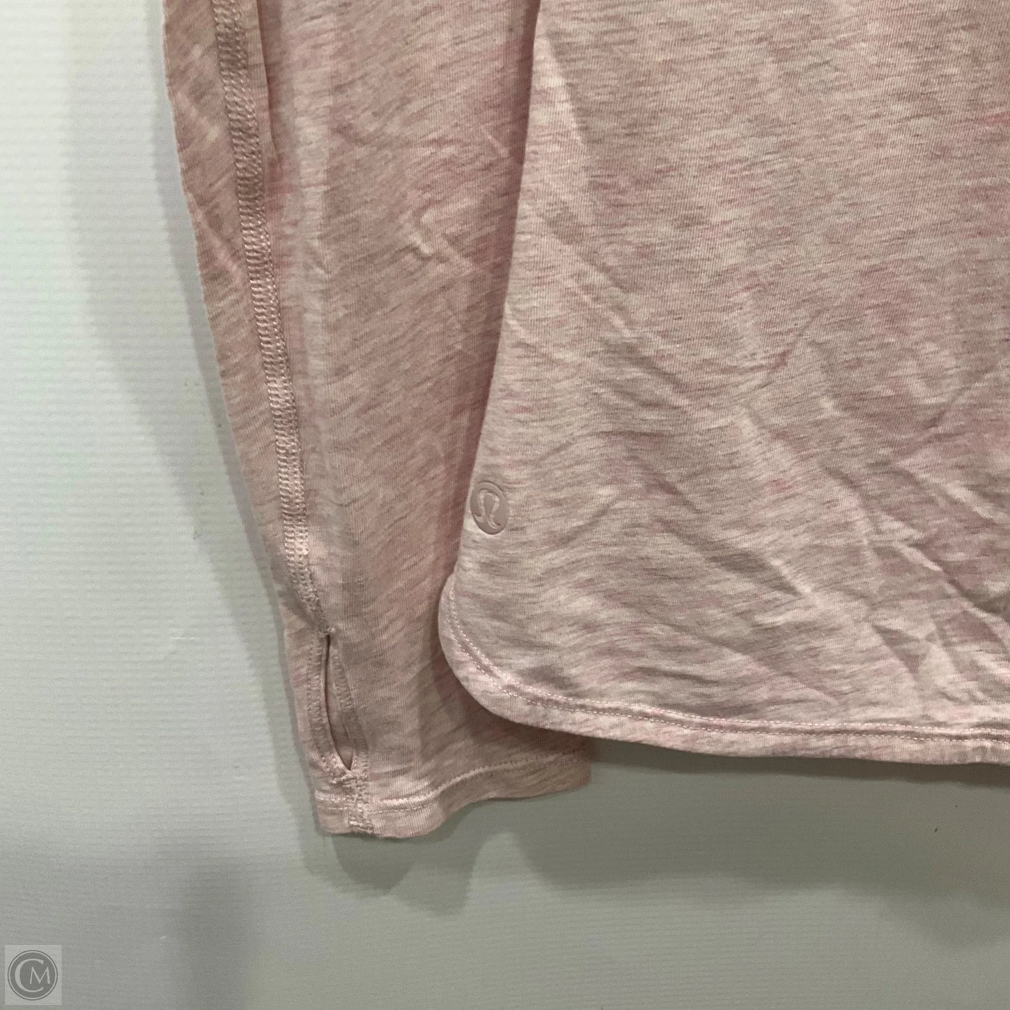 Athletic Top Long Sleeve Collar By Lululemon In Pink, Size: 4