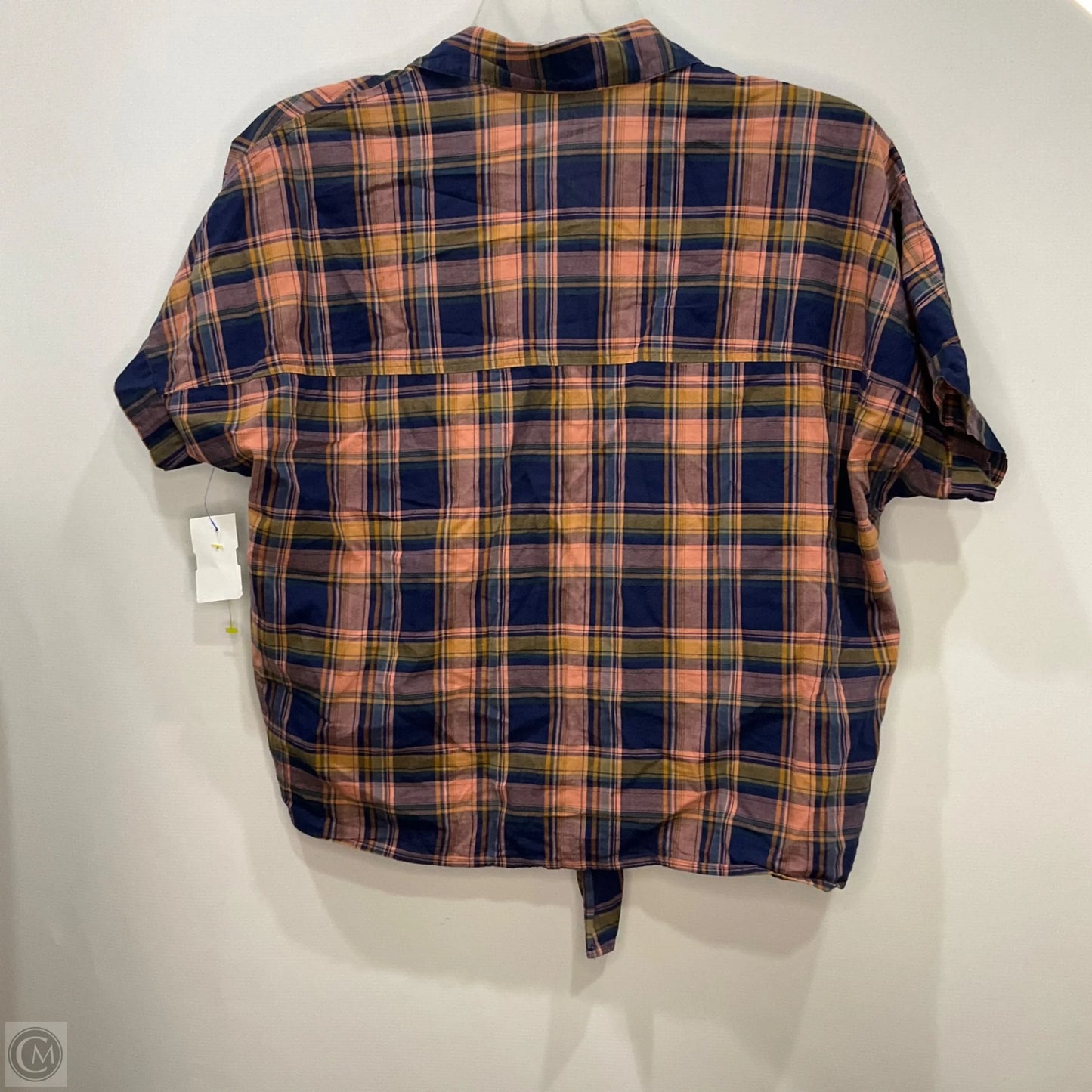 Top Short Sleeve By Madewell In Plaid Pattern, Size: Xs
