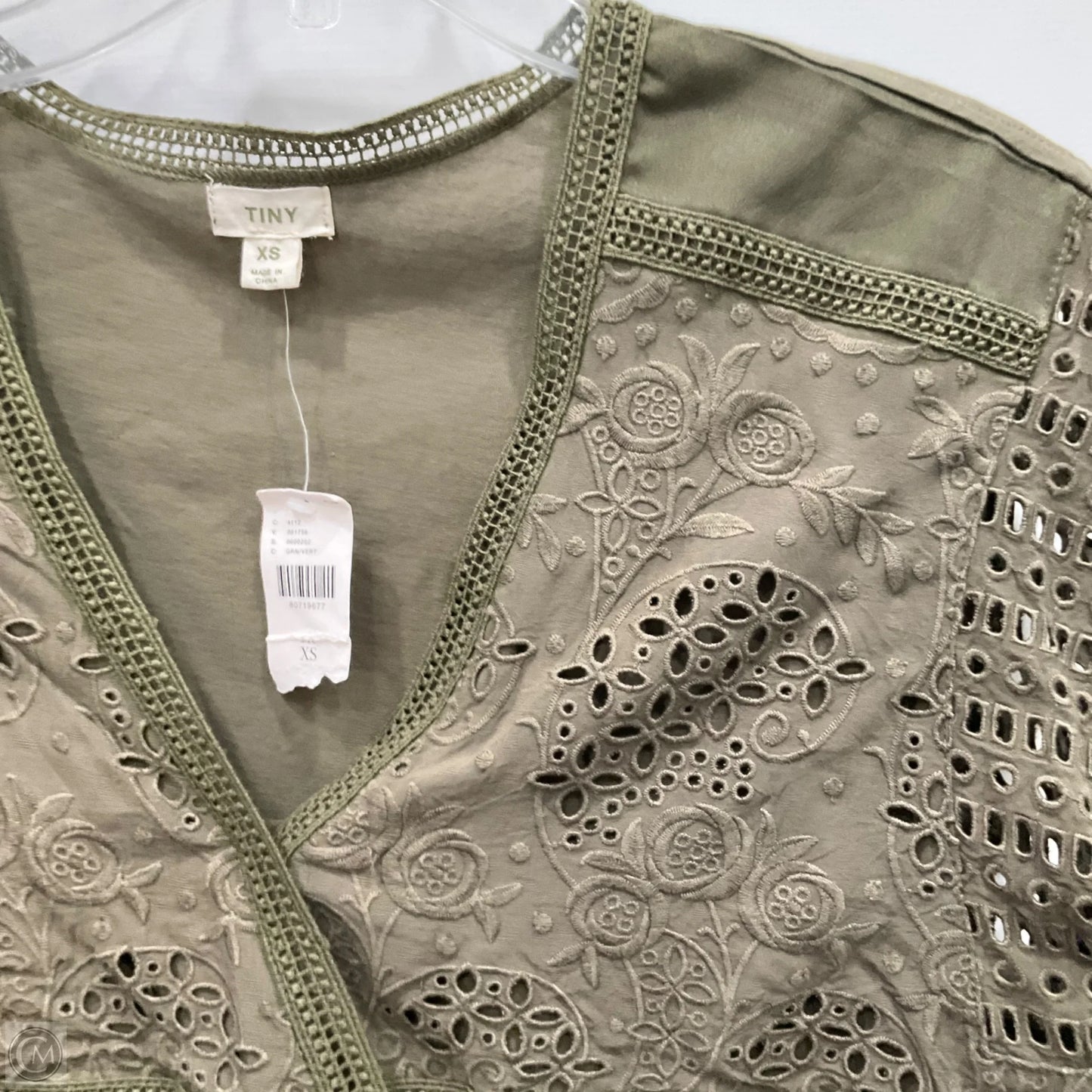 Top Short Sleeve By Anthropologie In Green, Size: Xs