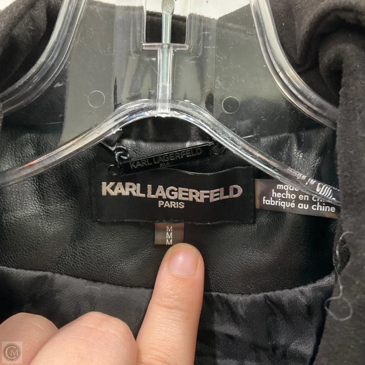 Jacket Designer By Karl Lagerfeld In Black, Size: M