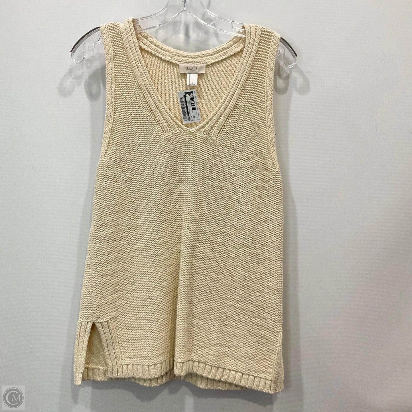 Vest Sweater By Loft In Cream, Size: S