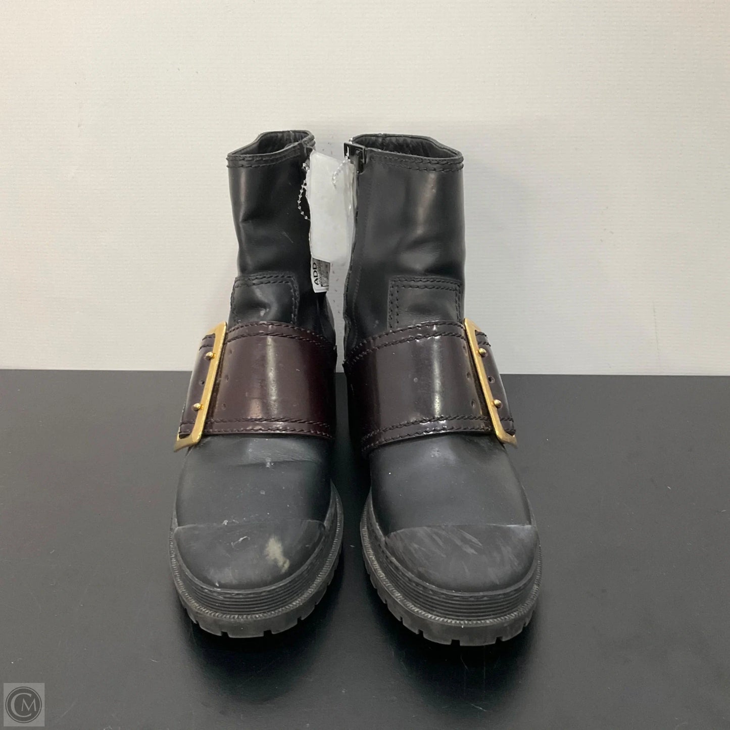 Boots Luxury Designer By Burberry In Black, Size: 7.5