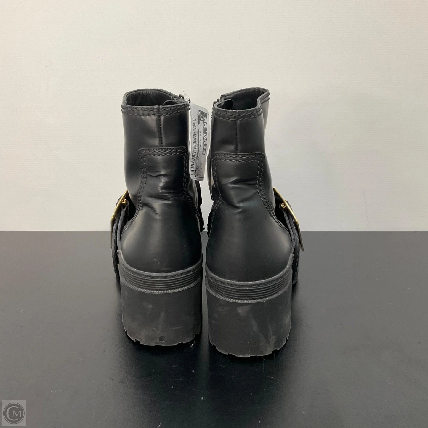 Boots Luxury Designer By Burberry In Black, Size: 7.5