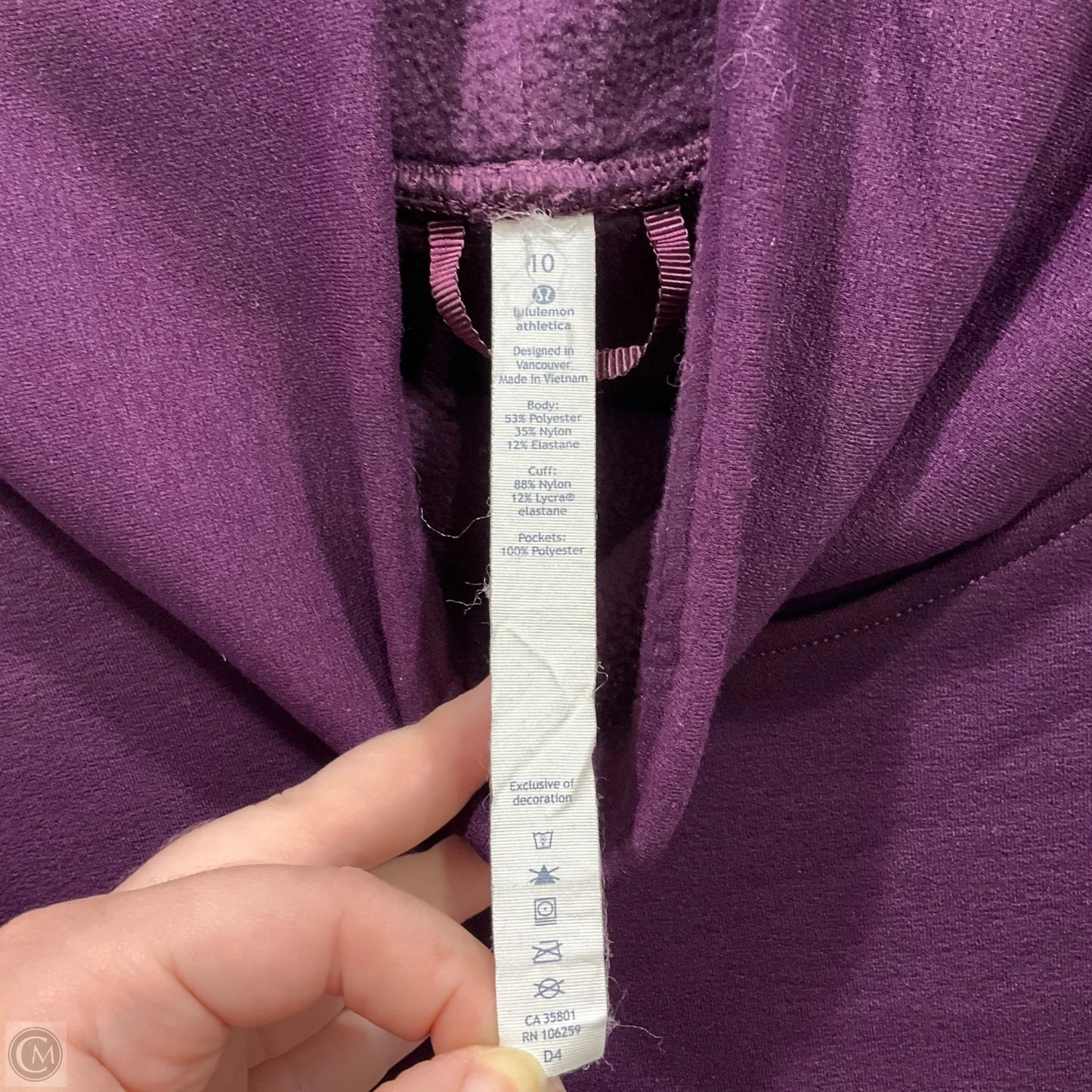 Athletic Sweatshirt Collar By Lululemon In Purple, Size: 10