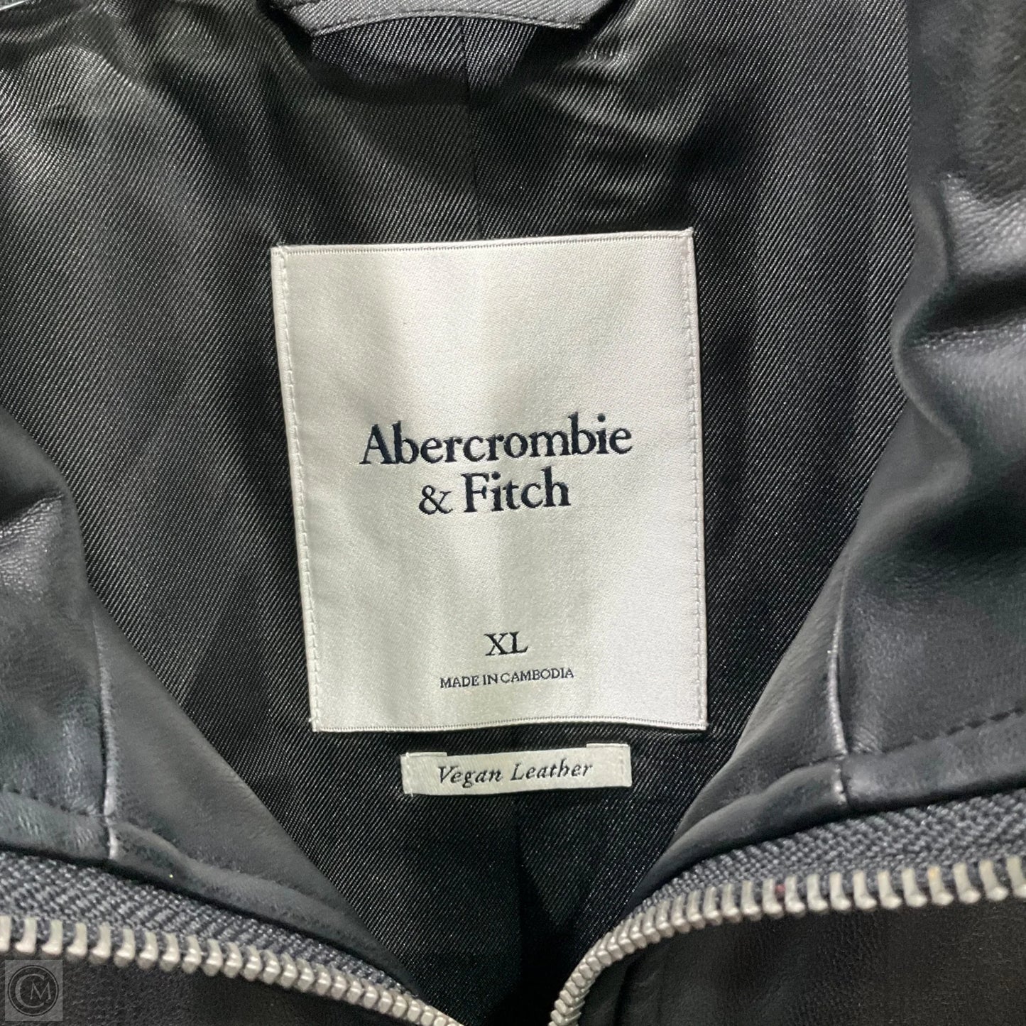 Jacket Leather By Abercrombie And Fitch In Black, Size: Xl