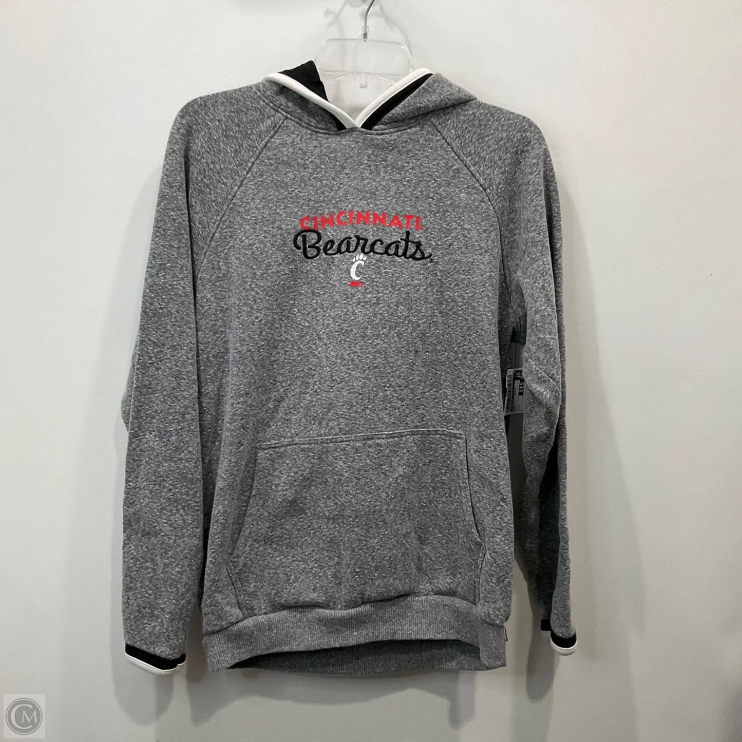 Sweatshirt Hoodie By Champion In Grey, Size: L