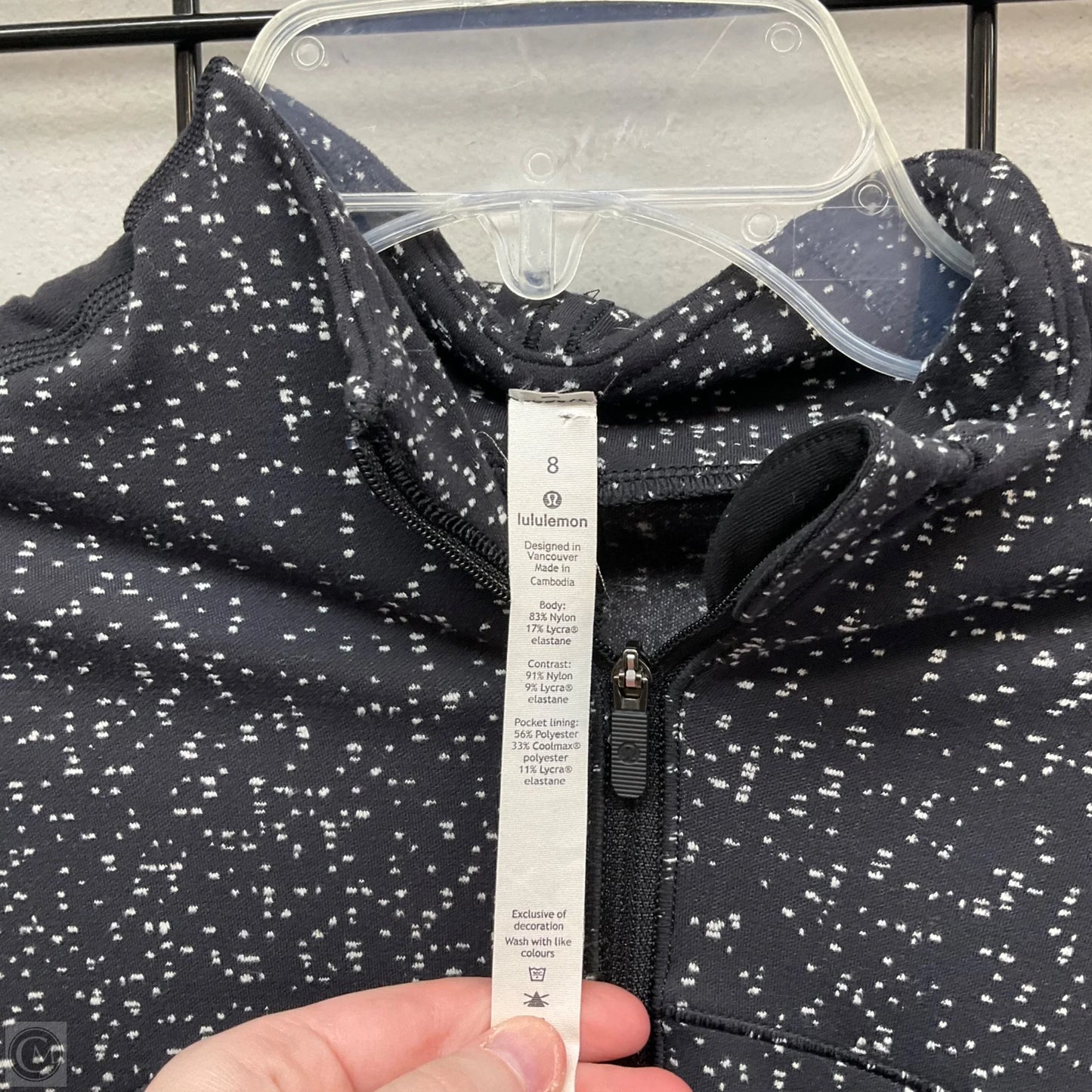 Athletic Jacket By Lululemon In Black, Size: 8