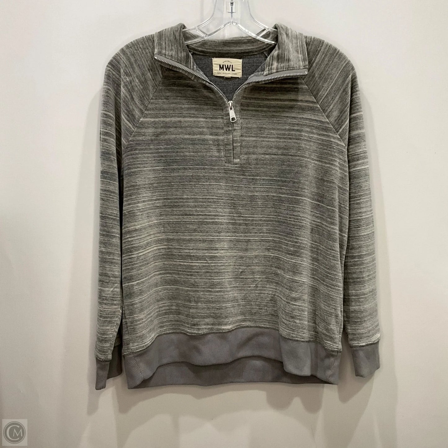 Top Long Sleeve By Madewell In Grey, Size: S