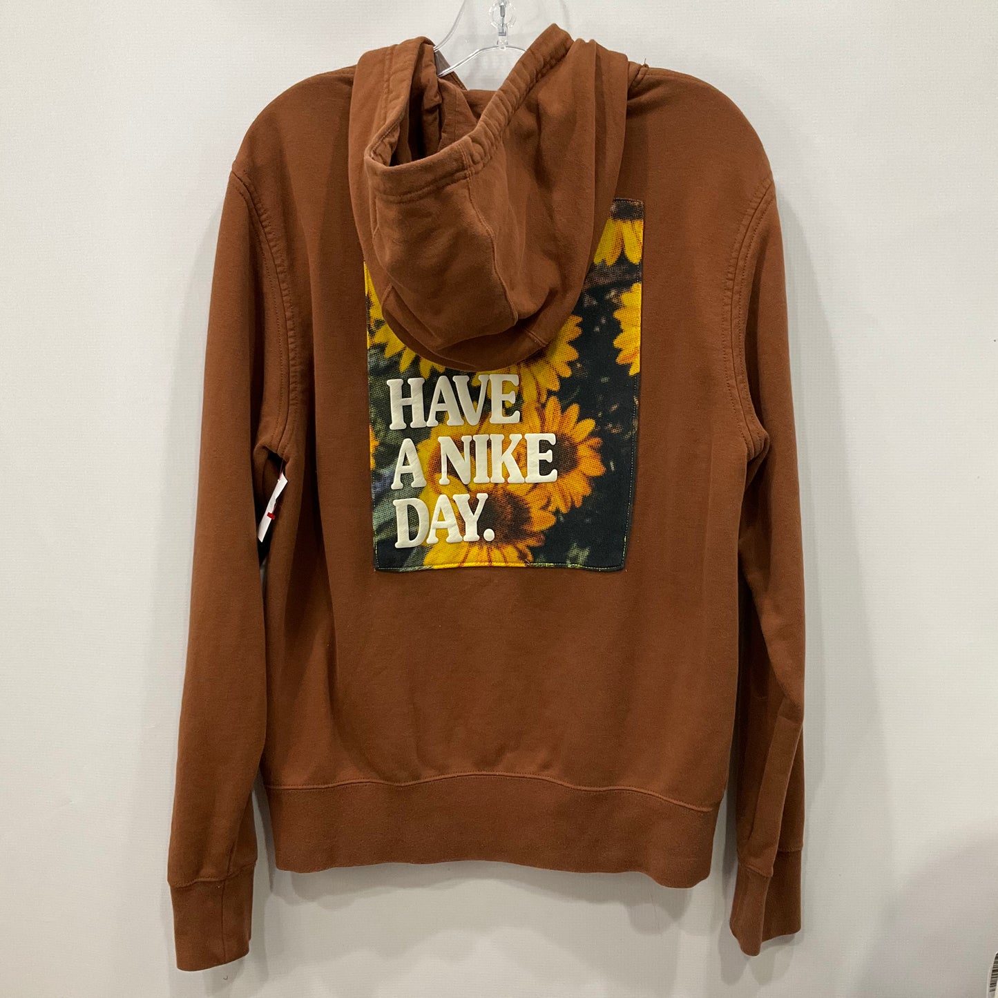 Sweatshirt Hoodie By Nike Apparel In Brown, Size: M