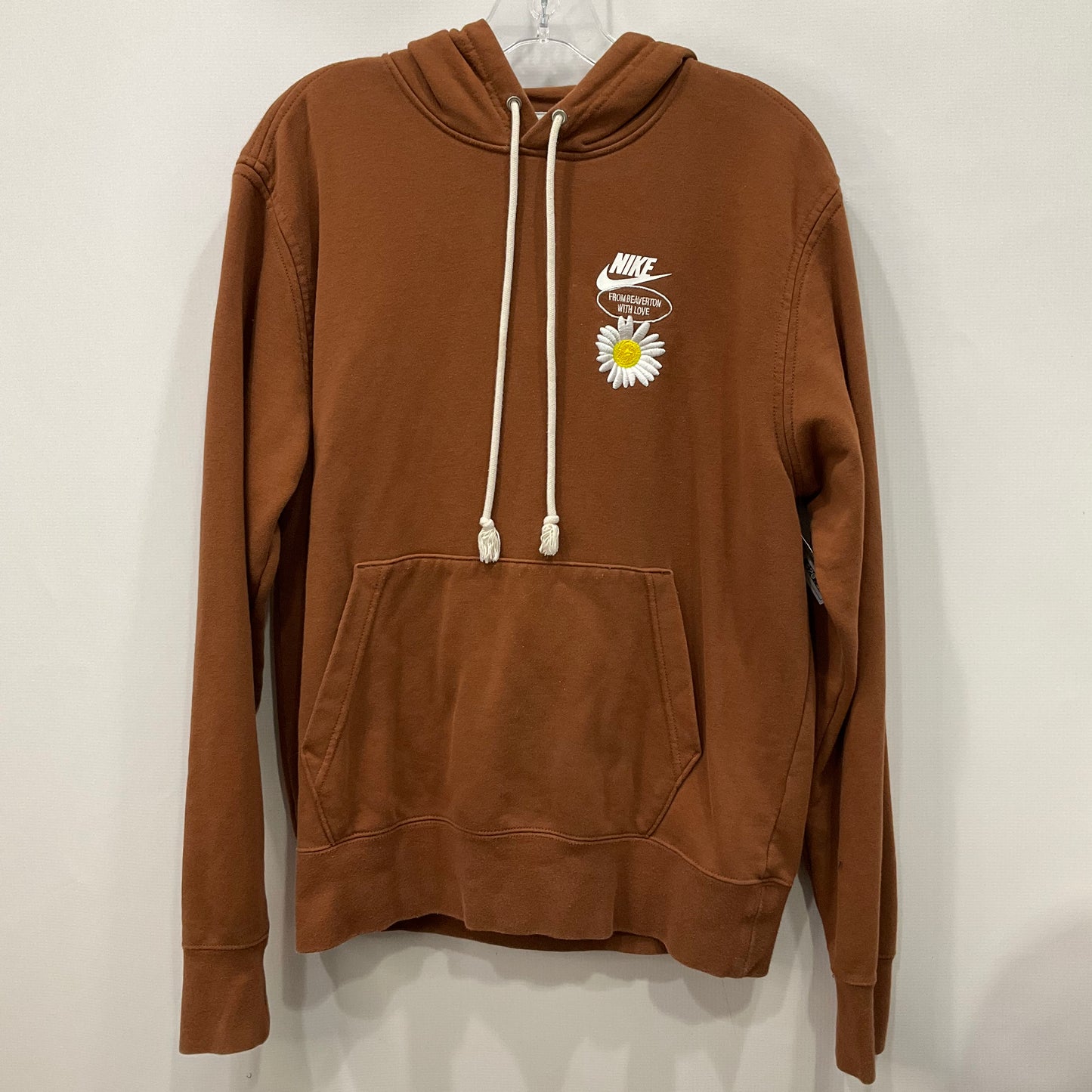 Sweatshirt Hoodie By Nike Apparel In Brown, Size: M
