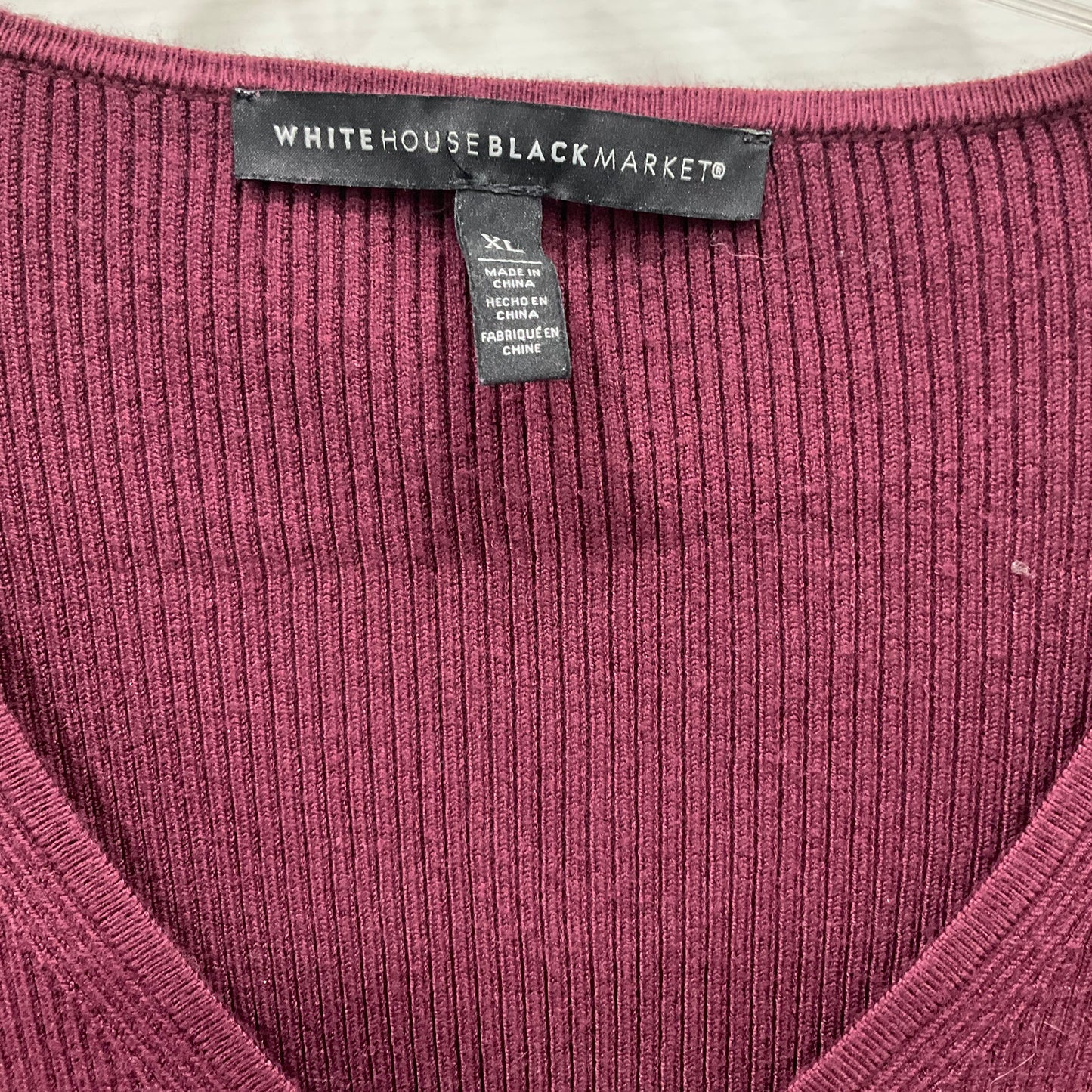 Top Long Sleeve By White House Black Market In Purple, Size: Xl