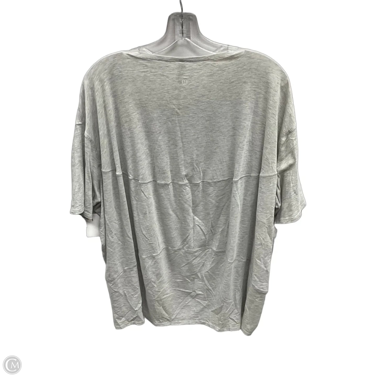 Athletic Top Short Sleeve By Lululemon In Grey, Size: 16