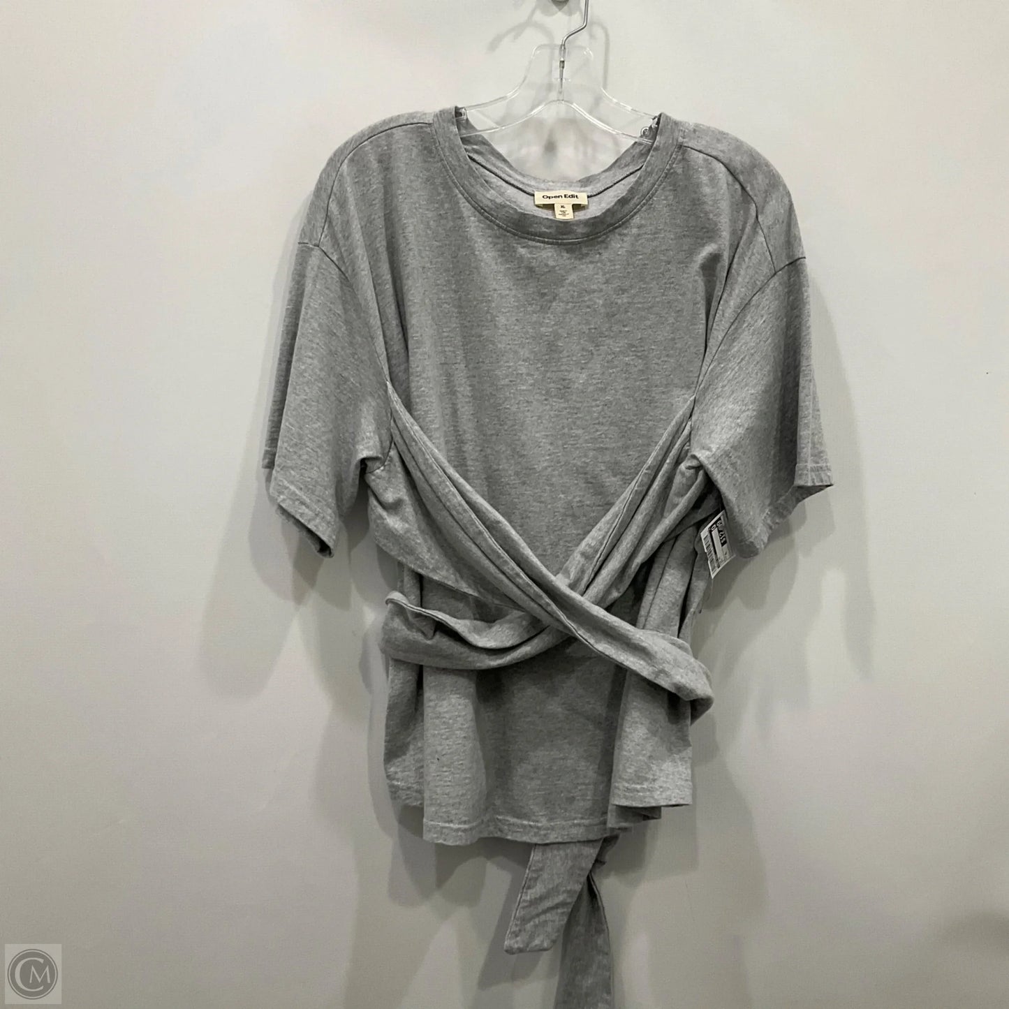 Top Short Sleeve By Open Edit In Grey, Size: Xl