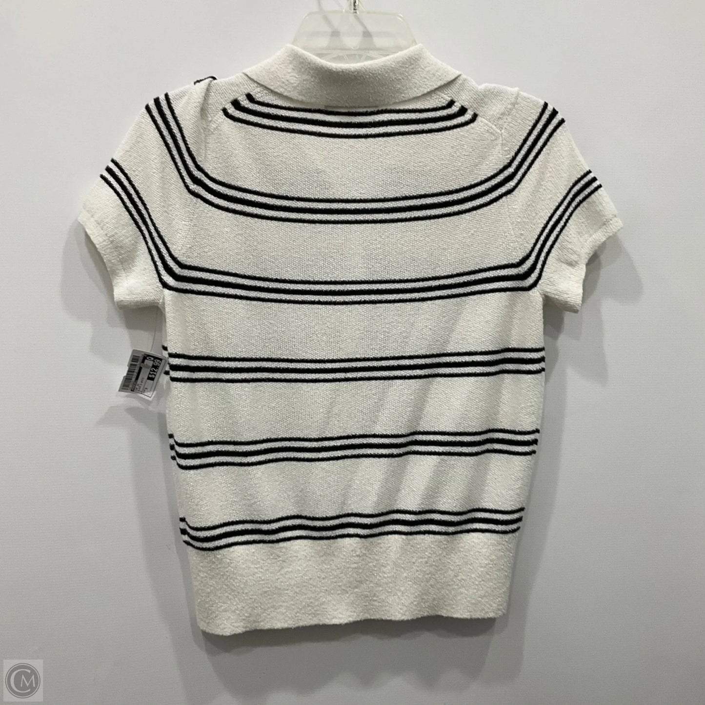 Top Short Sleeve By Madewell In Black & White, Size: S